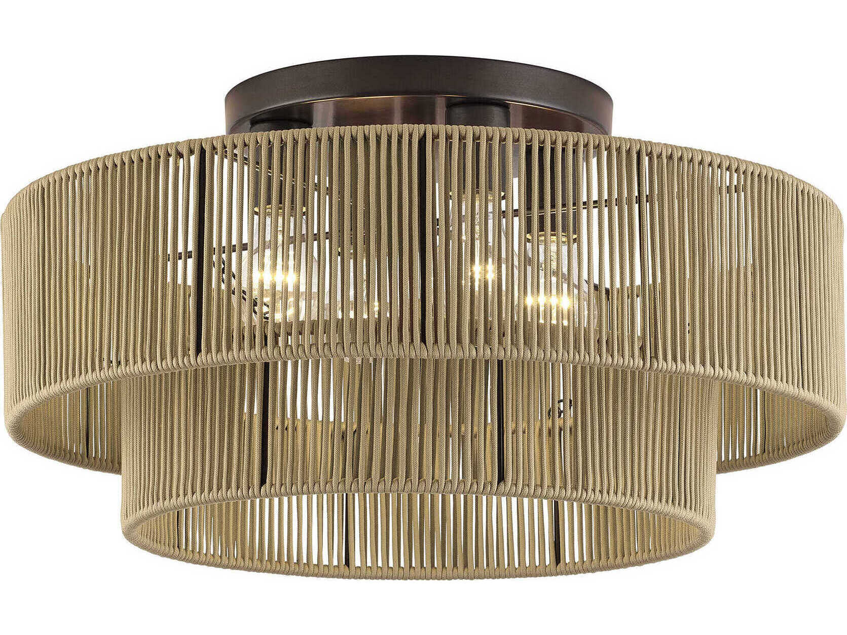 Livex Lighting Acordia 4-Light English Bronze Round Semi Flush Mount
