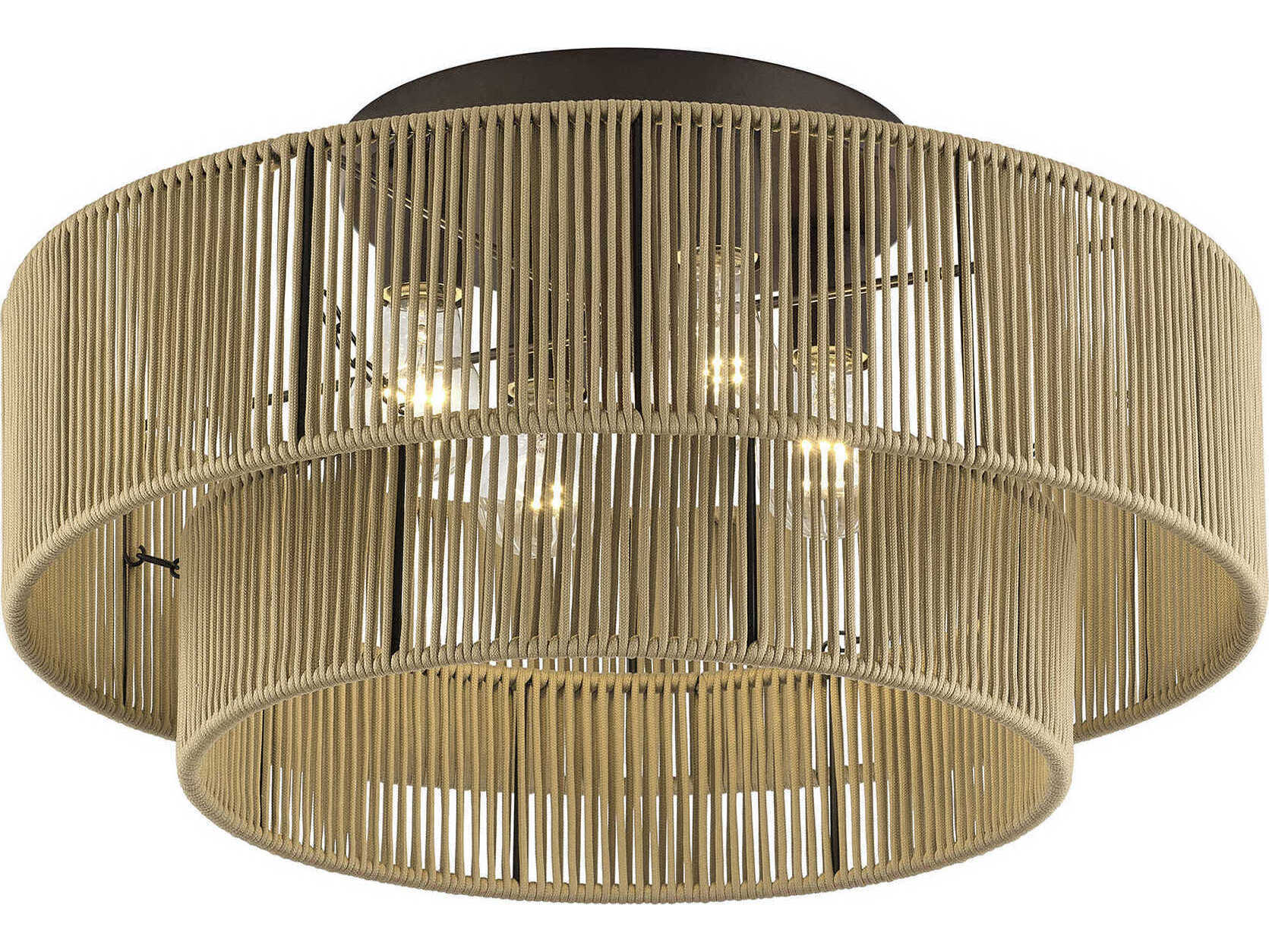 Livex Lighting Acordia 4-Light English Bronze Round Semi Flush Mount