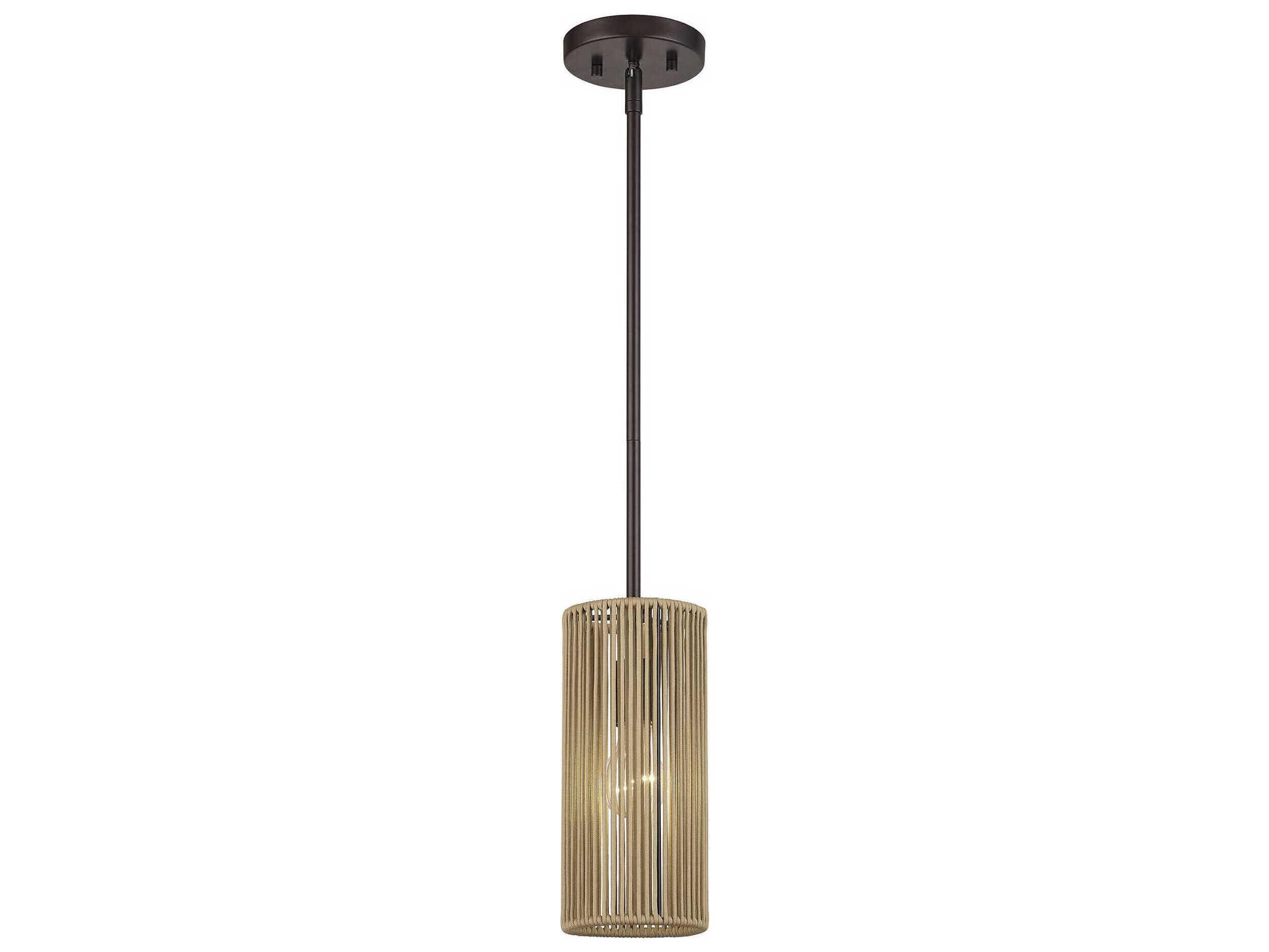 Livex Lighting Acordia 1-Light English Bronze Cylinder Mini Pendant