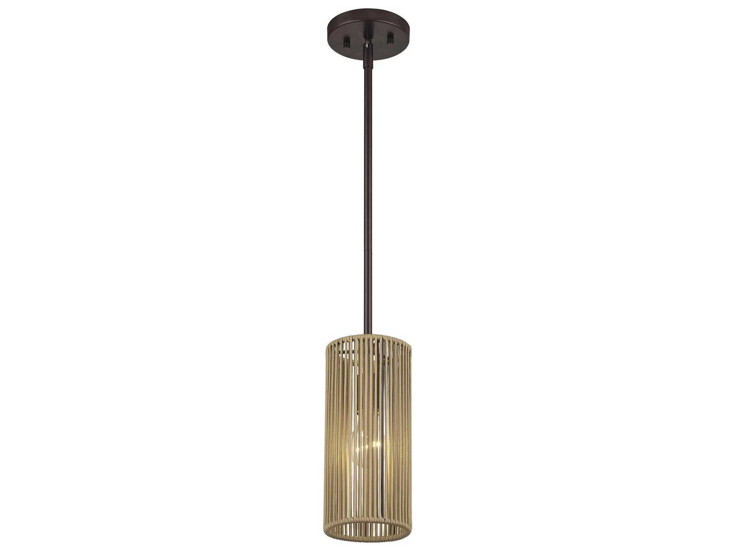 Livex Lighting Acordia 1-Light English Bronze Cylinder Mini Pendant