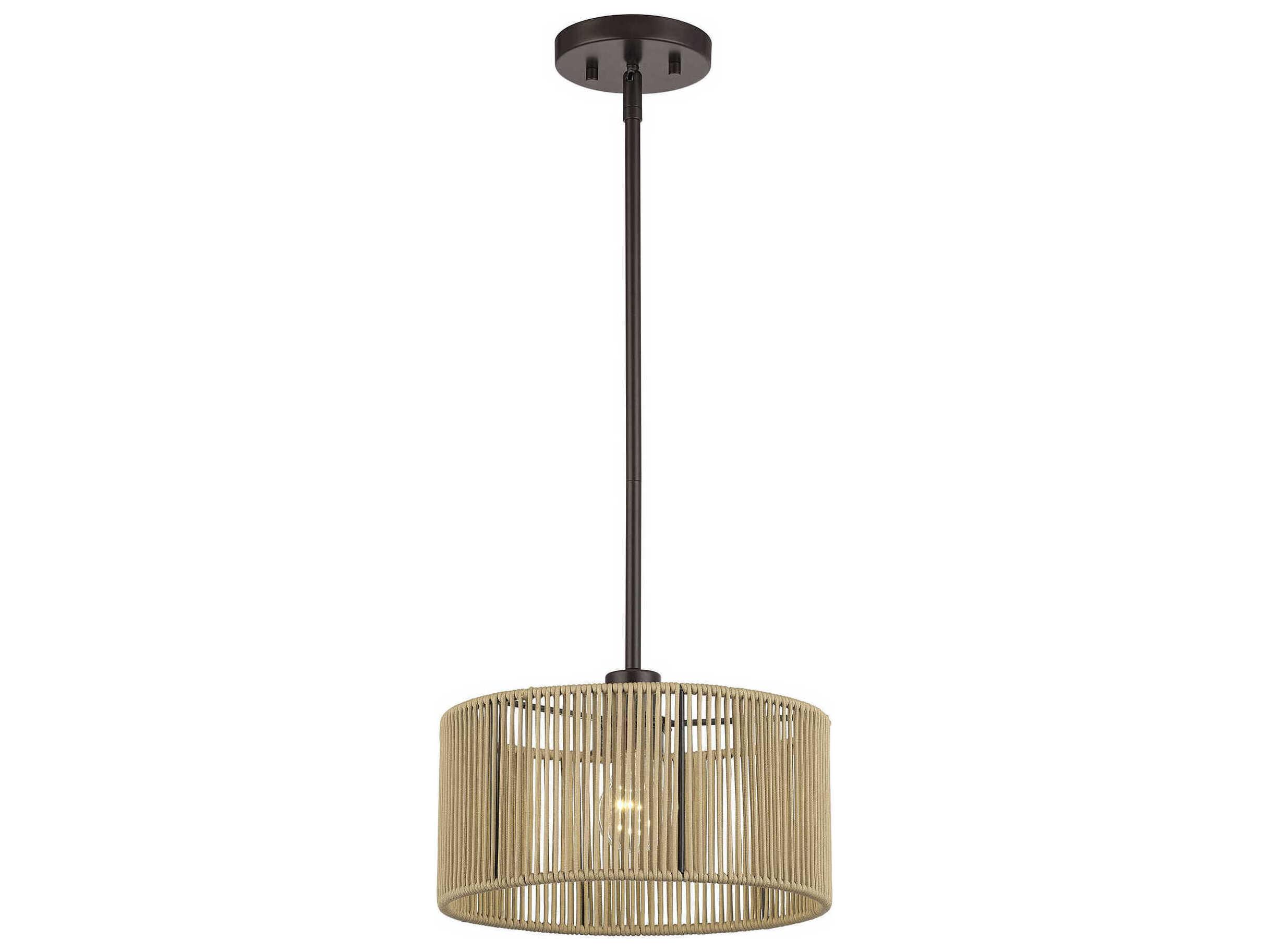 Livex Lighting Acordia 1-Light English Bronze Drum Mini Pendant