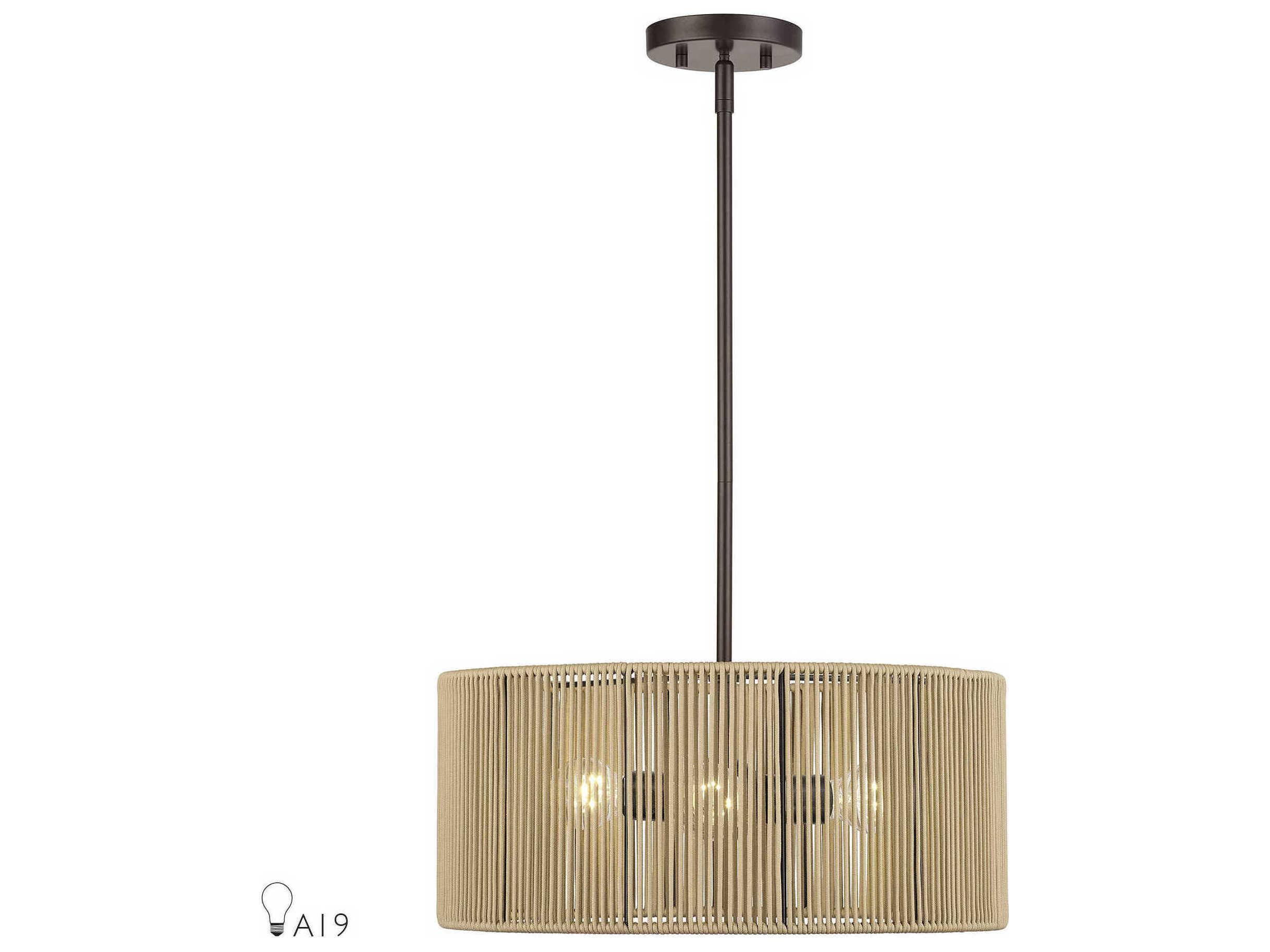 Livex Lighting Acordia 3-Light English Bronze Drum Pendant