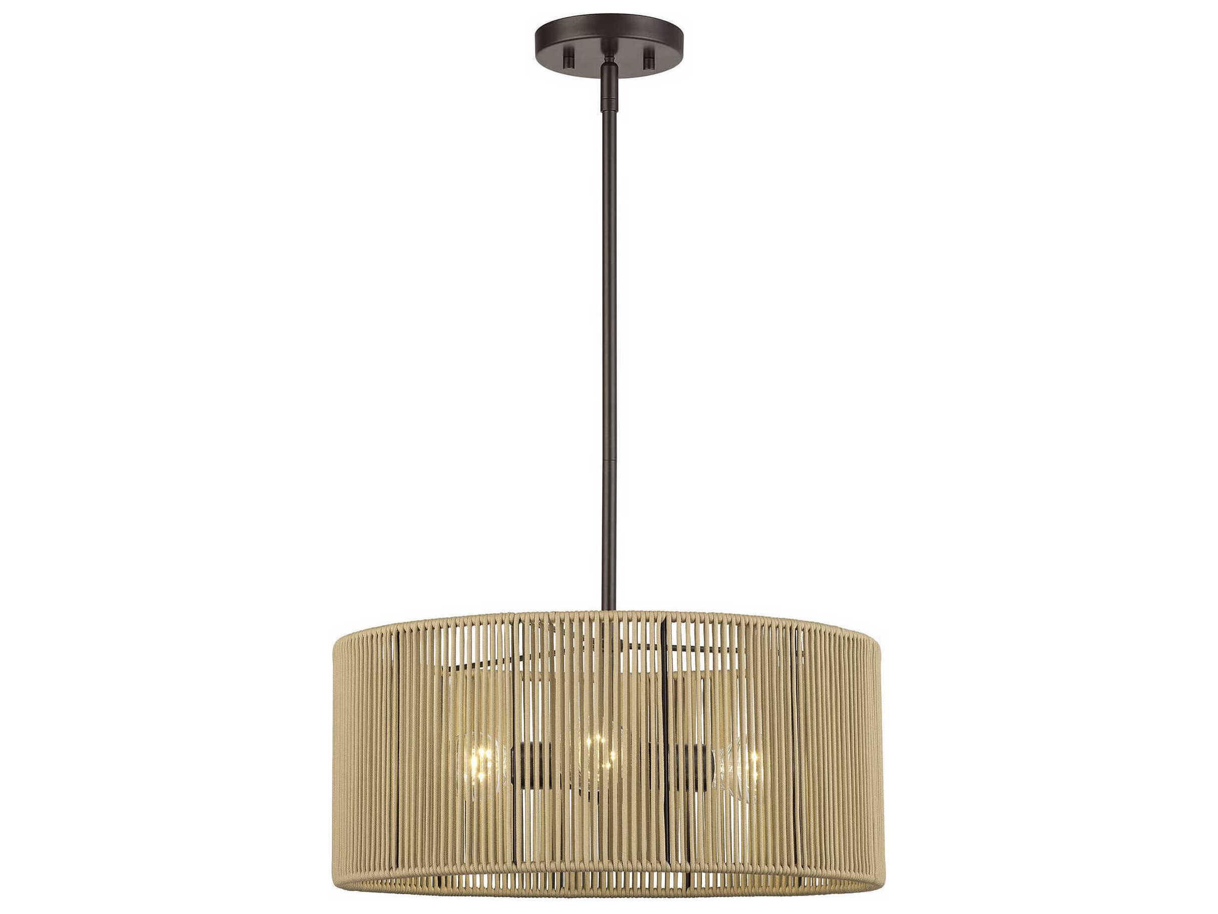 Livex Lighting Acordia 3-Light English Bronze Drum Pendant