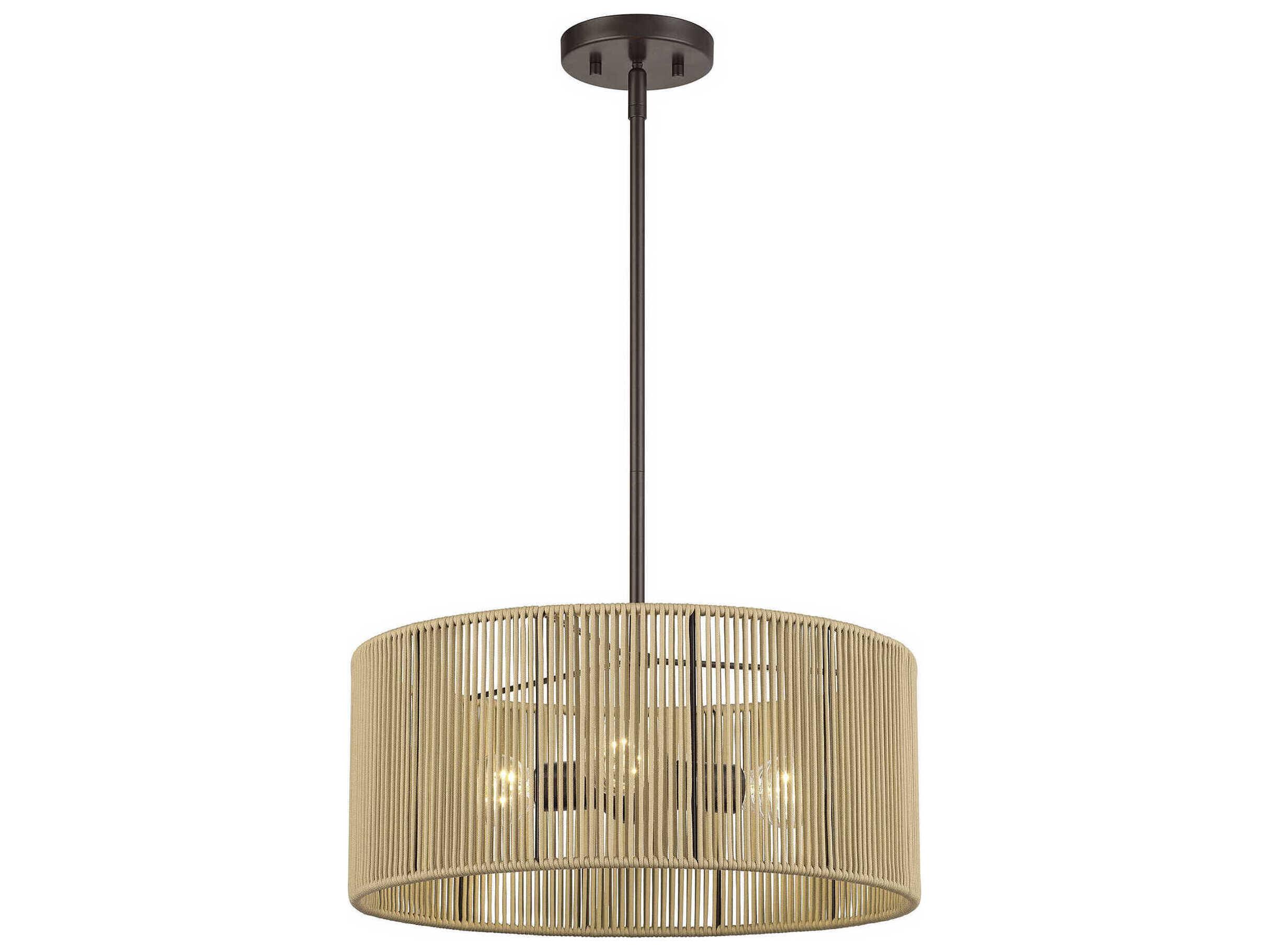 Livex Lighting Acordia 3-Light English Bronze Drum Pendant