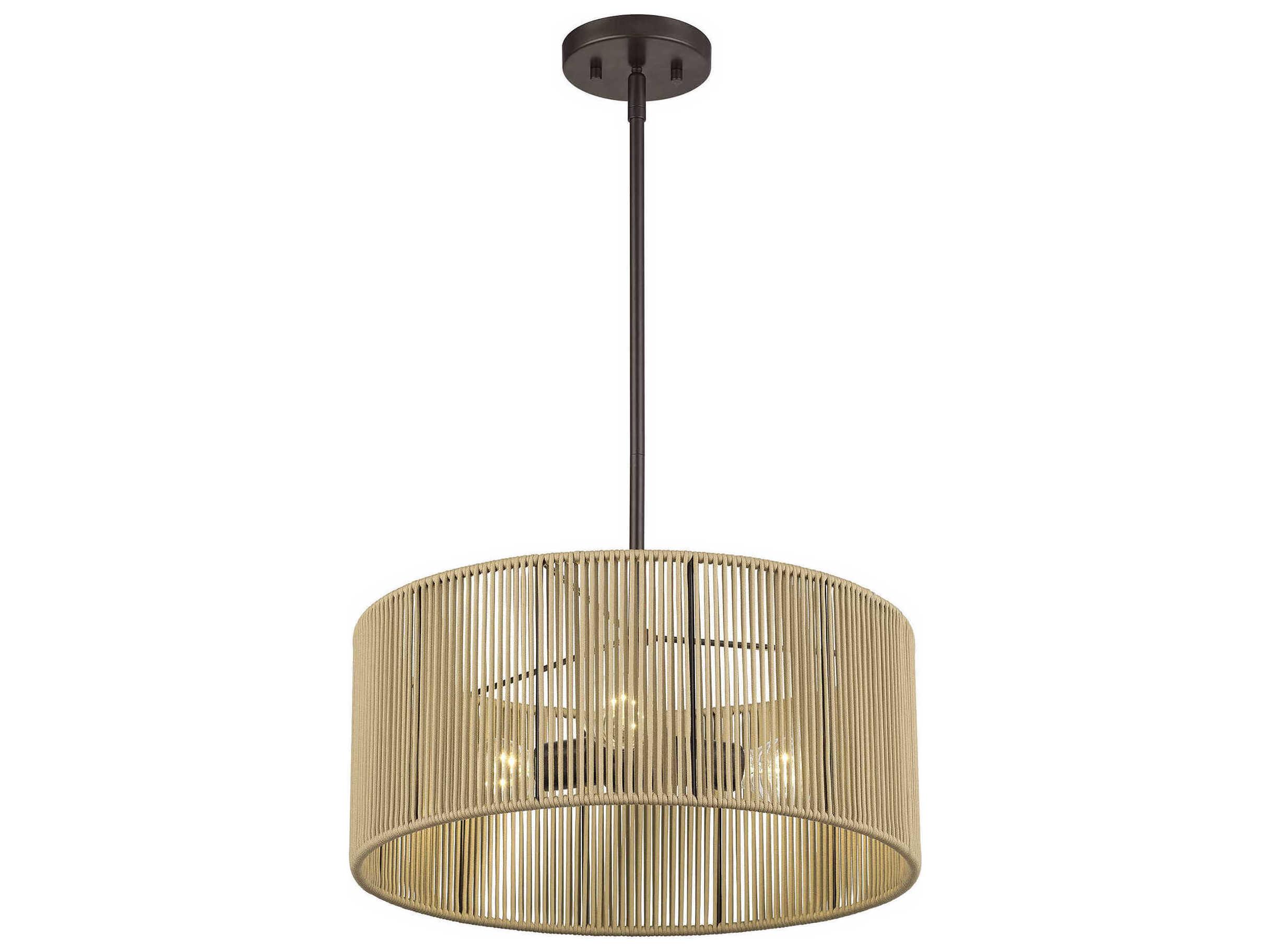 Livex Lighting Acordia 3-Light English Bronze Drum Pendant