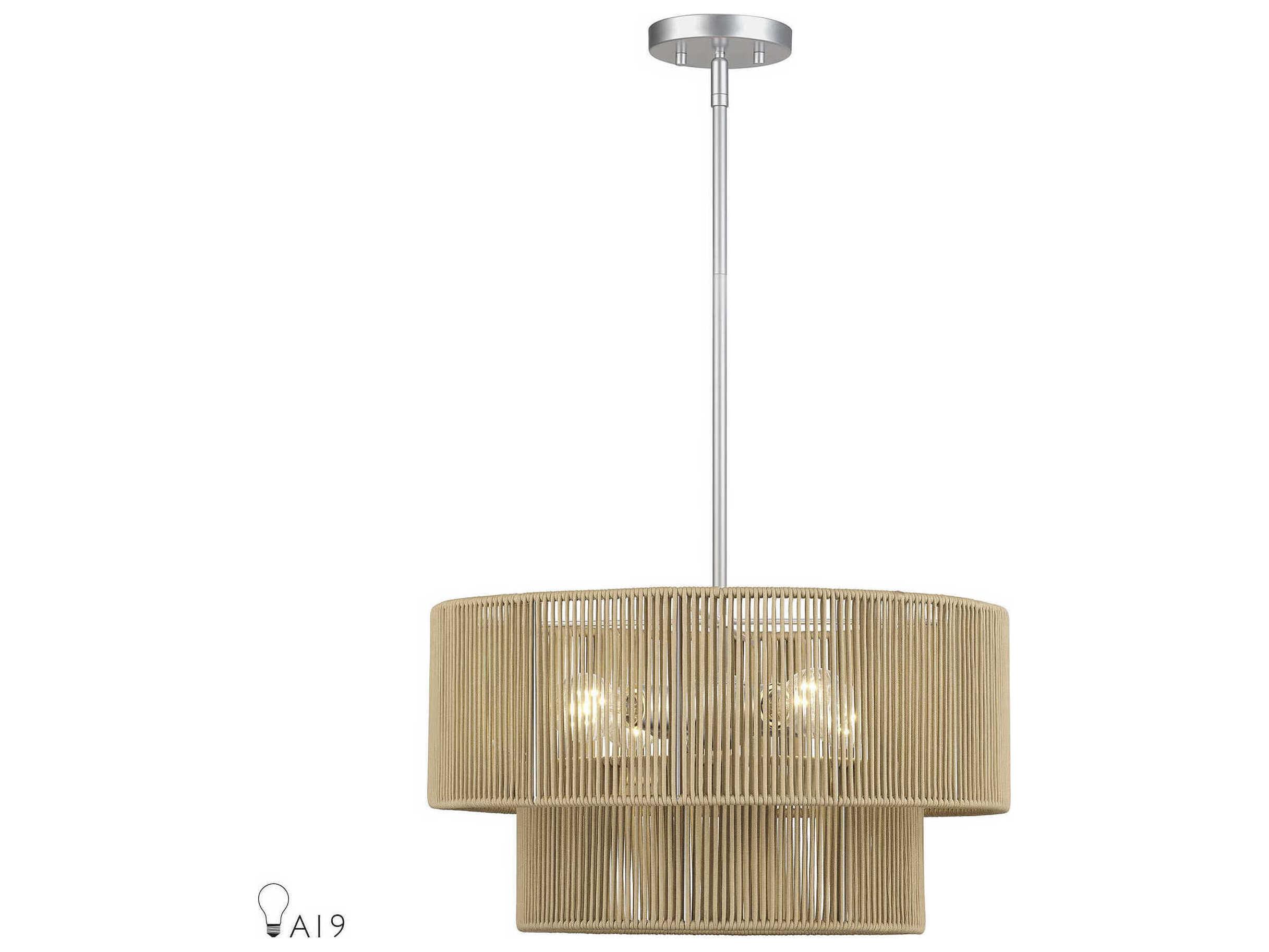 Livex Lighting Acordia 4-Light Painted Nickel Drum Pendant
