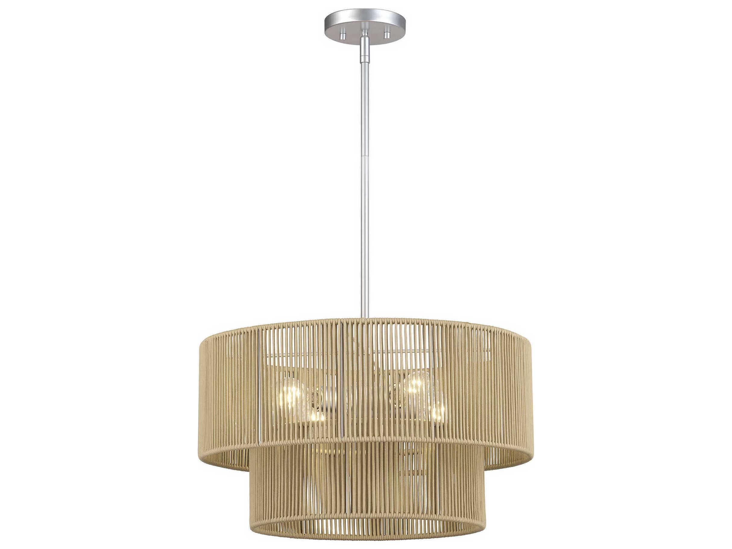 Livex Lighting Acordia 4-Light Painted Nickel Drum Pendant