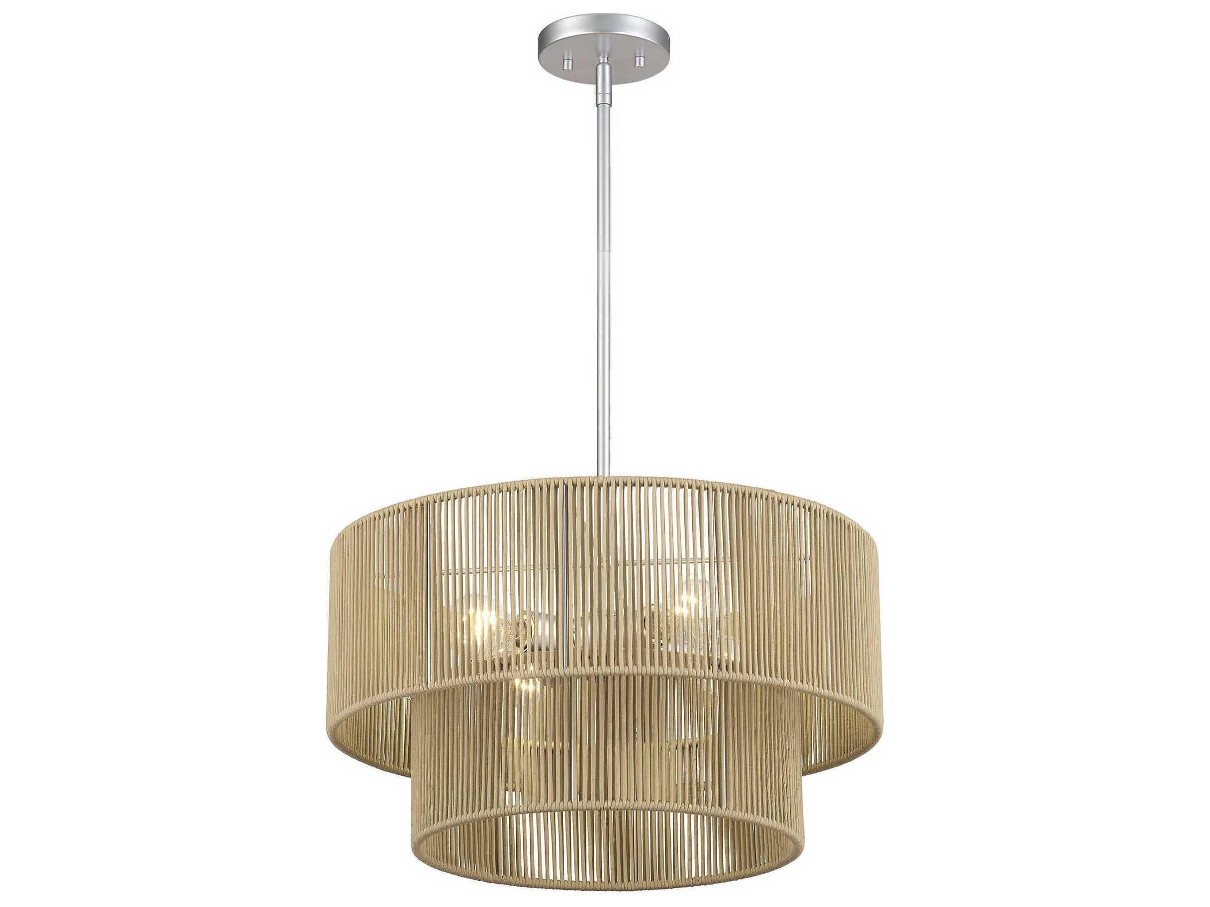 Livex Lighting Acordia 4-Light Painted Nickel Drum Pendant