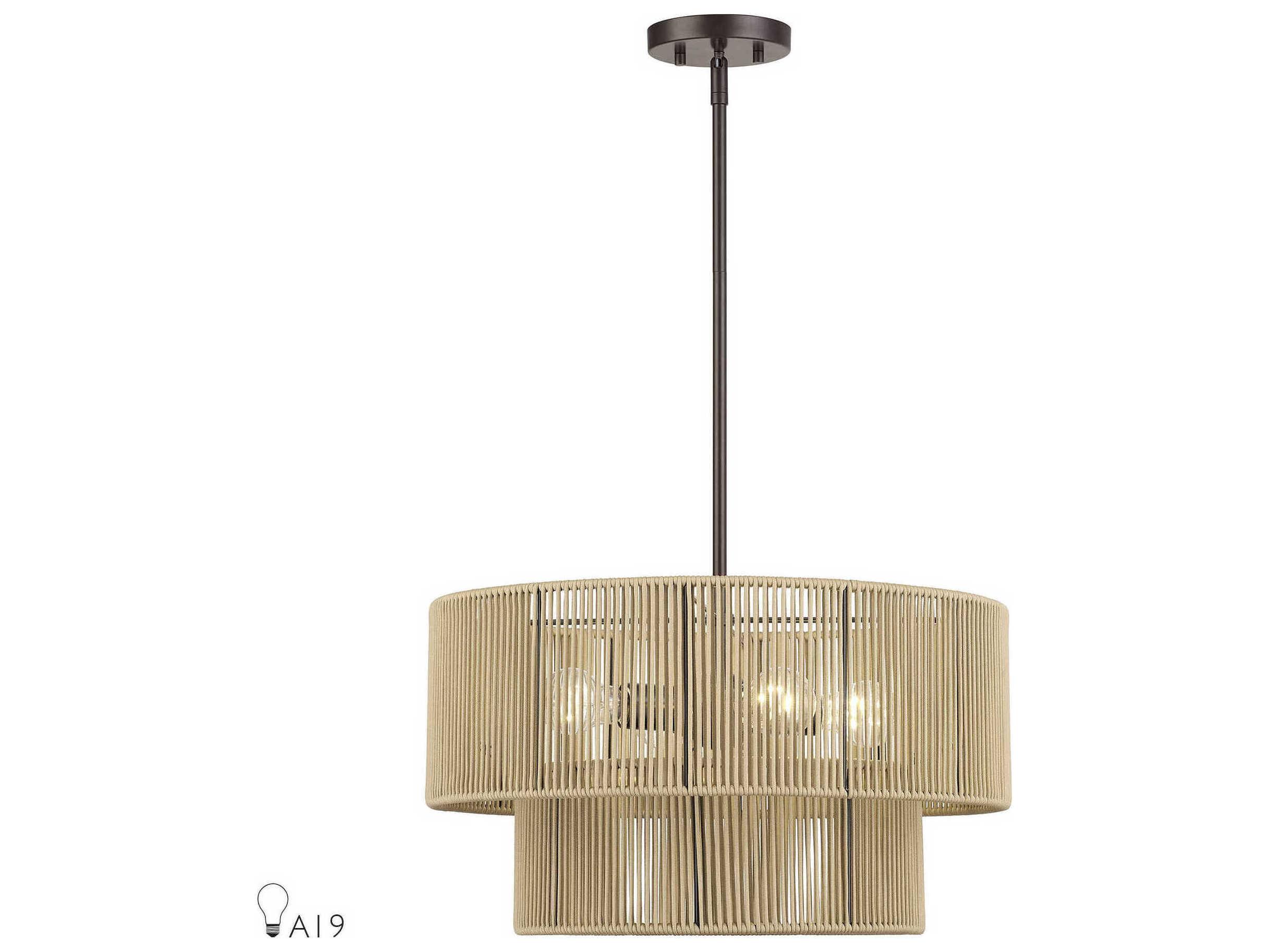 Livex Lighting Acordia 4-Light English Bronze Drum Pendant