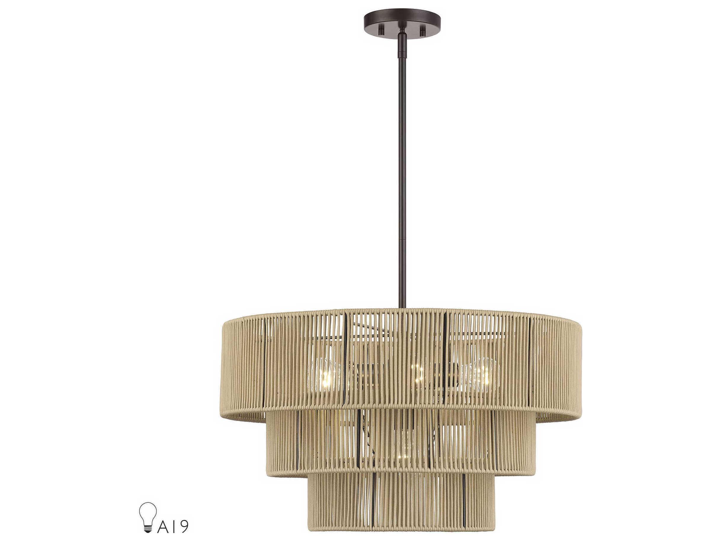 Livex Lighting Acordia 6-Light English Bronze Drum Pendant