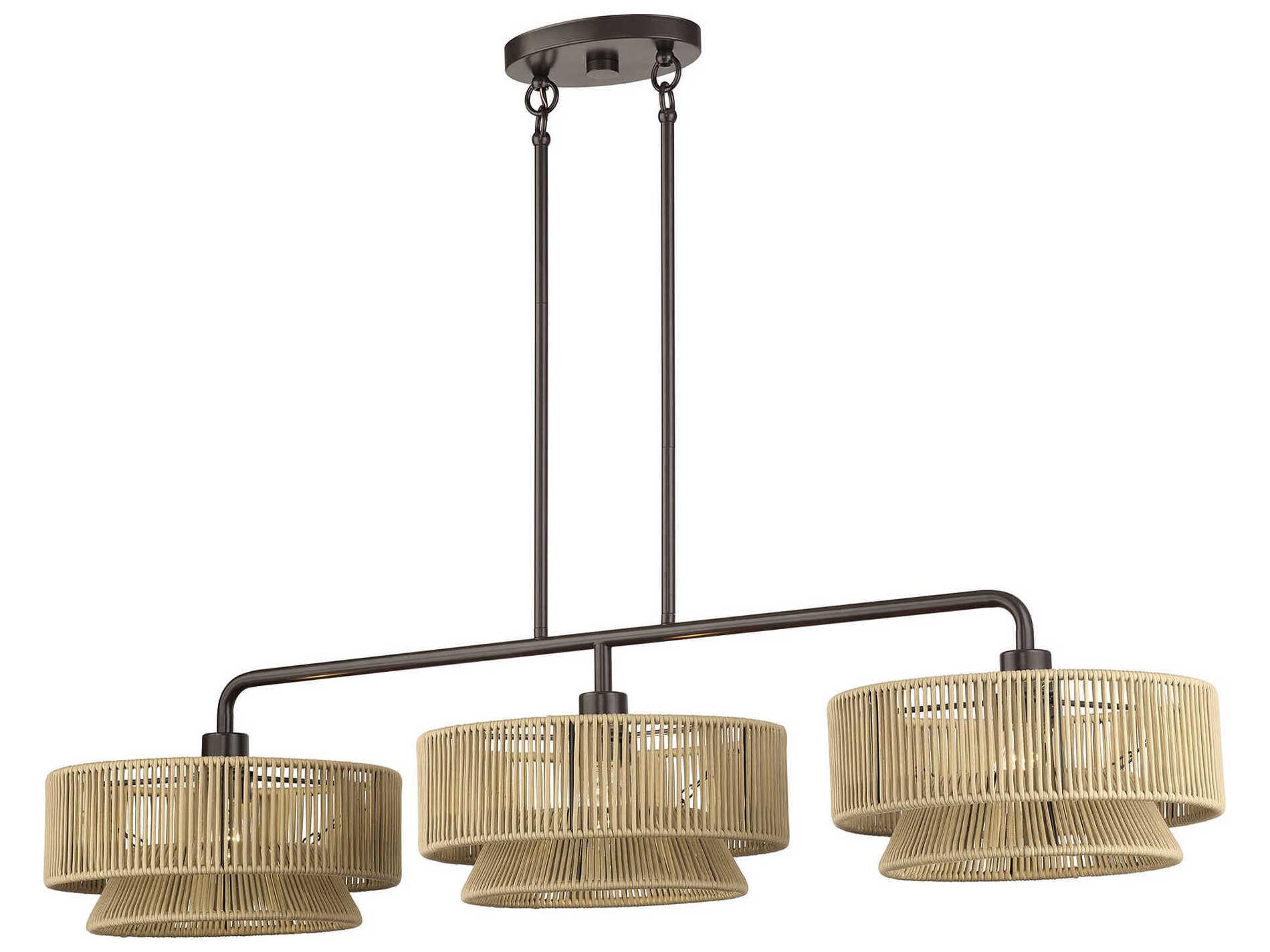 Livex Lighting Florell 3-Light English Bronze Drum Island Pendant