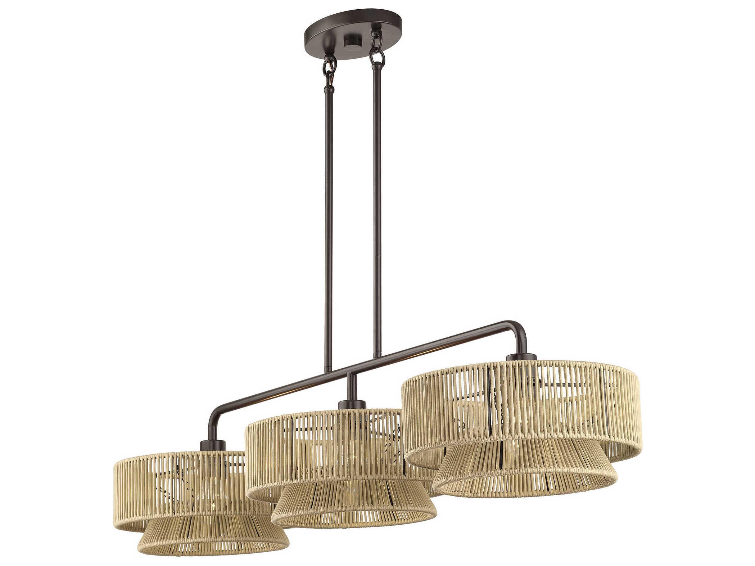 Livex Lighting Florell 3-Light English Bronze Drum Island Pendant