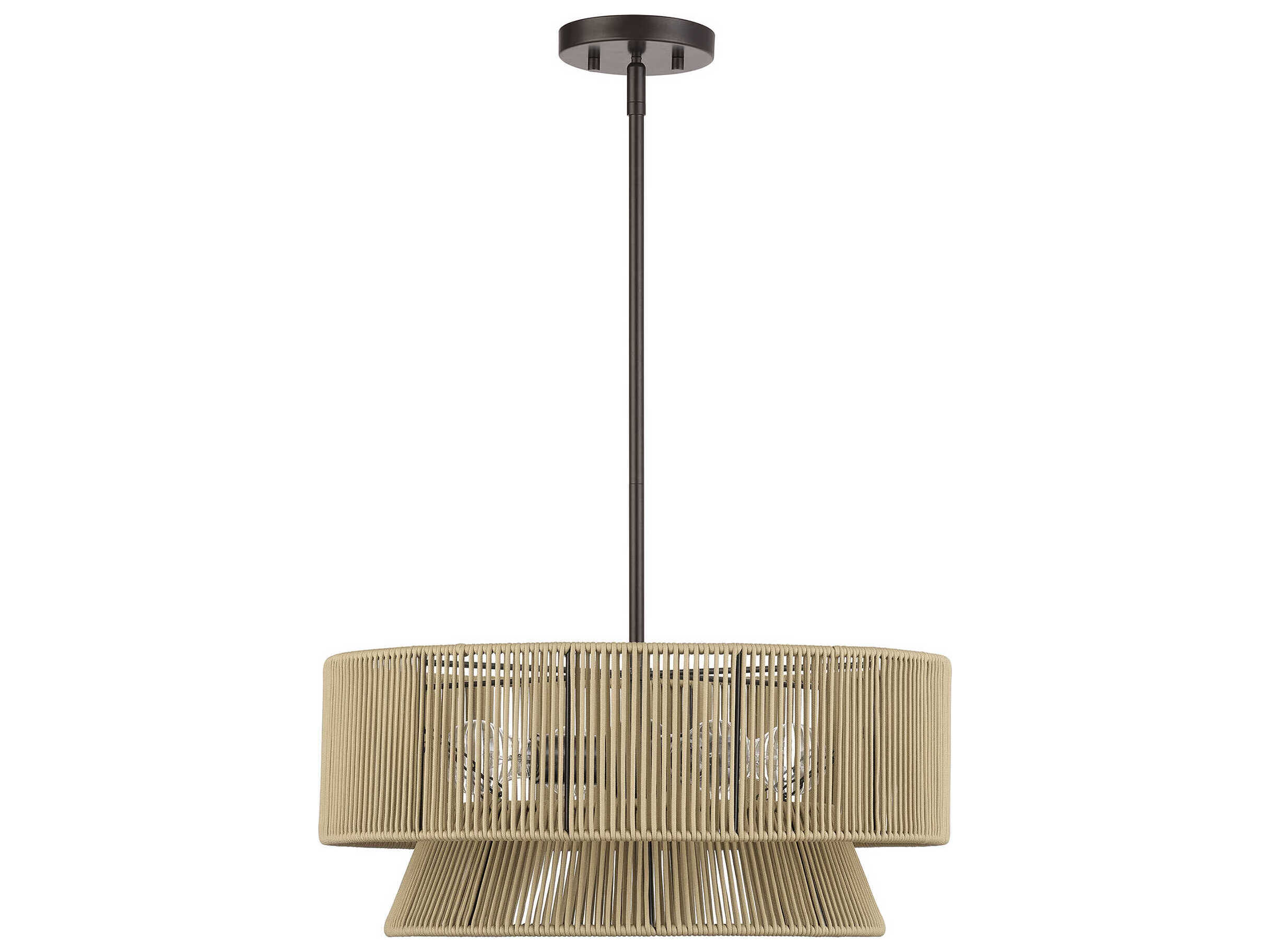 Livex Lighting Florell 4-Light English Bronze Drum Pendant