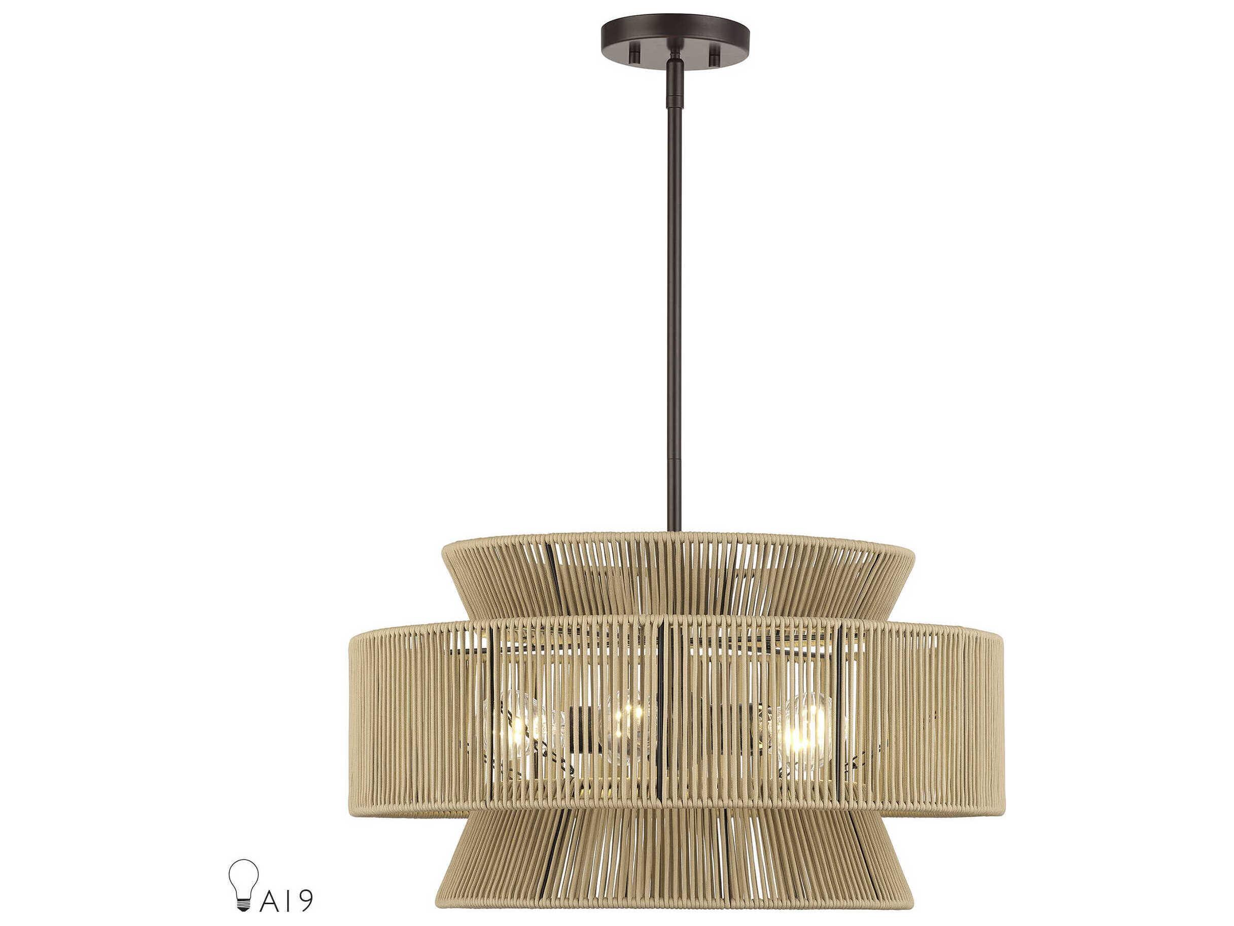 Livex Lighting Florell 5-Light English Bronze Drum Pendant