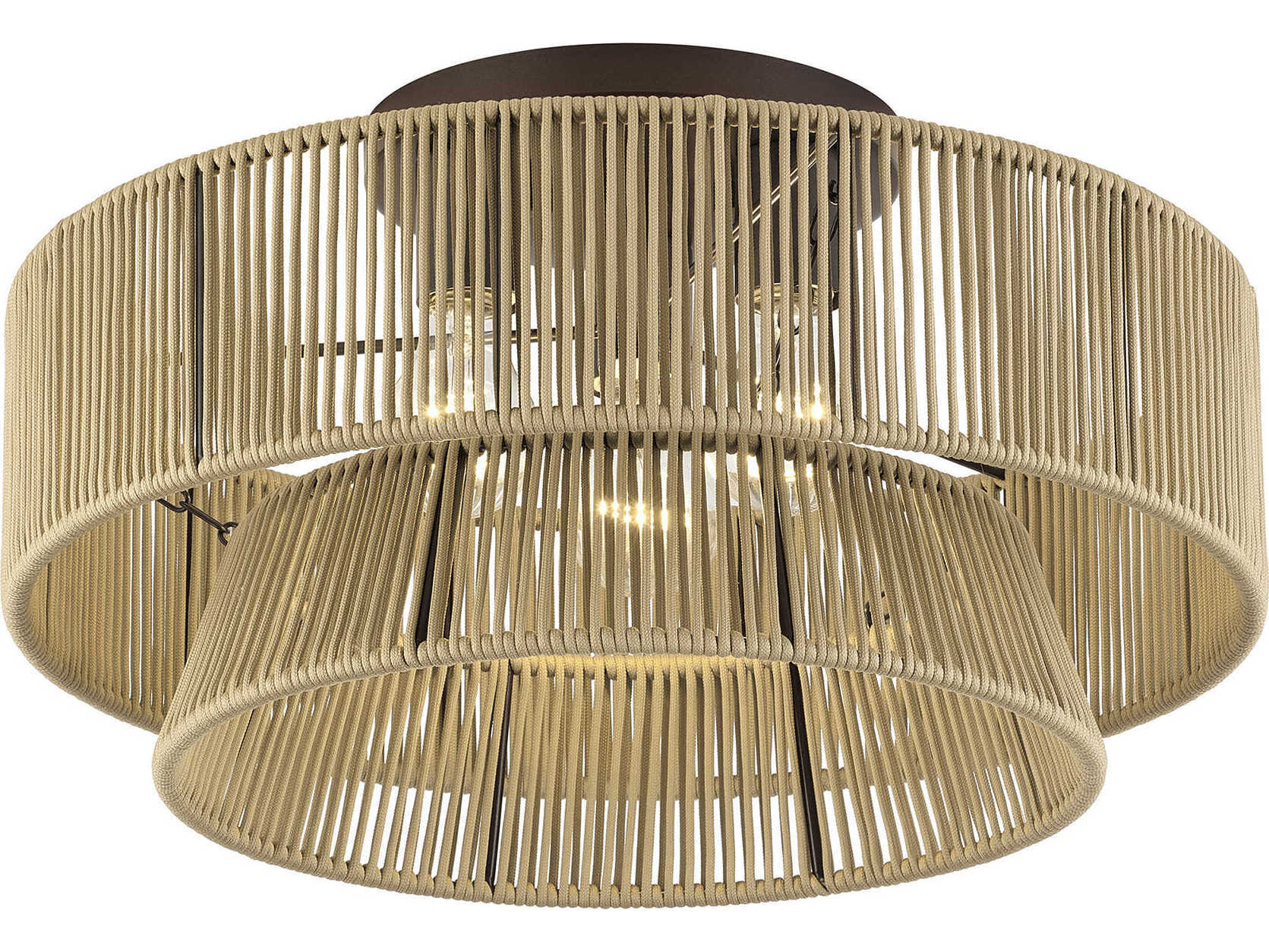 Livex Lighting Florell 3-Light English Bronze Drum Semi Flush Mount