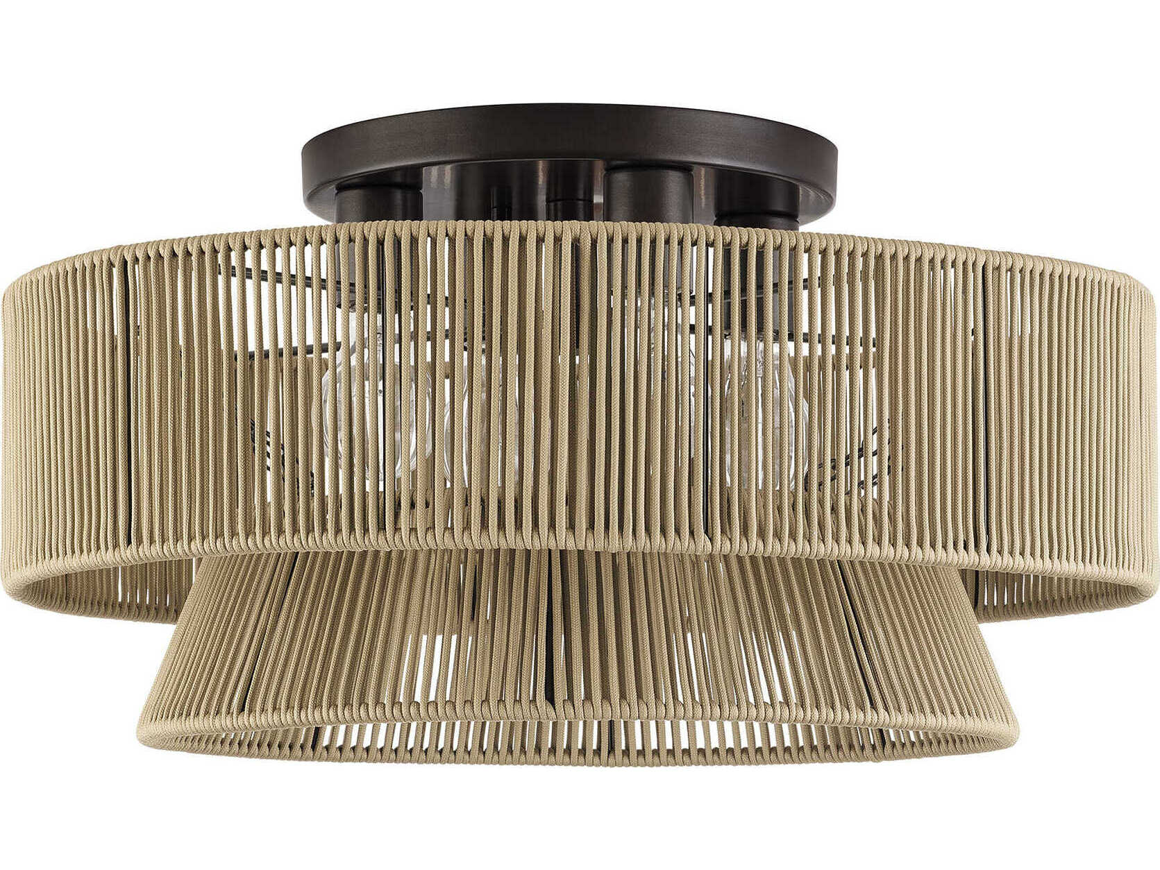 Livex Lighting Florell 4-Light English Bronze Drum Semi Flush Mount