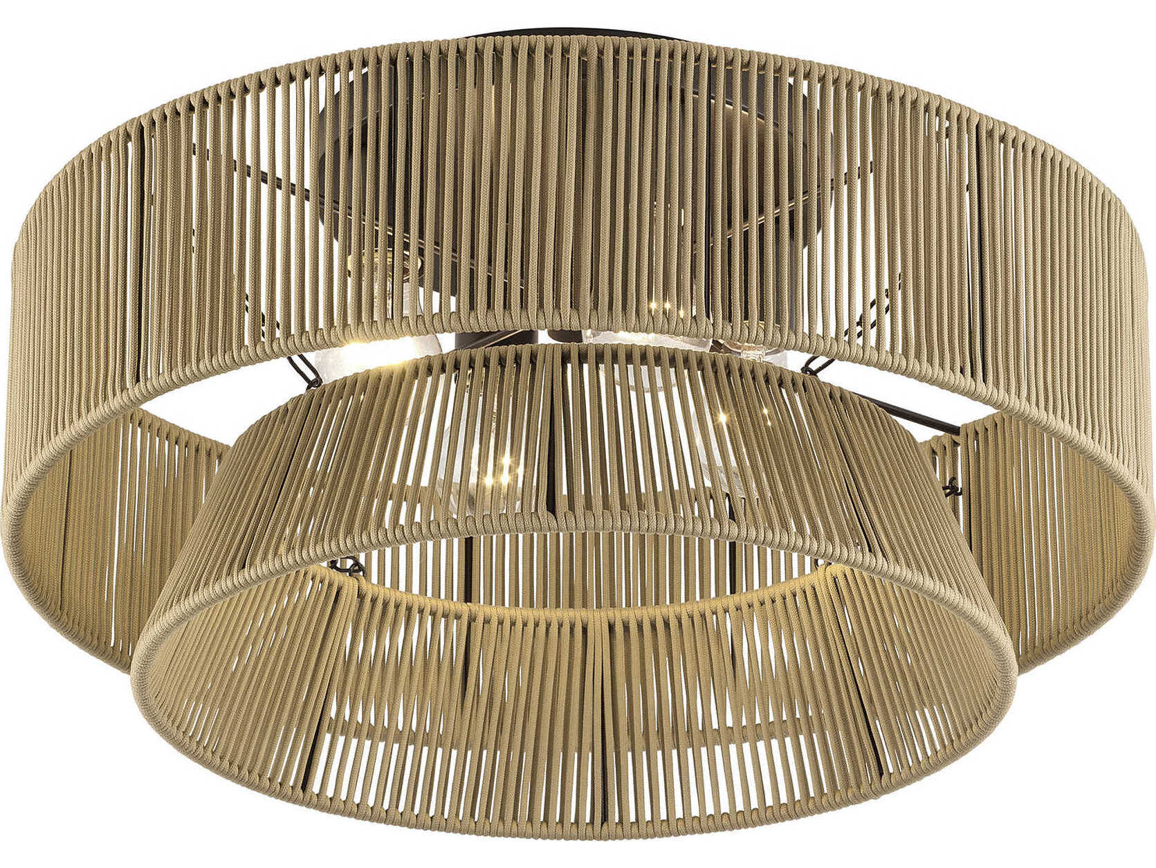 Livex Lighting Florell 4-Light English Bronze Drum Semi Flush Mount