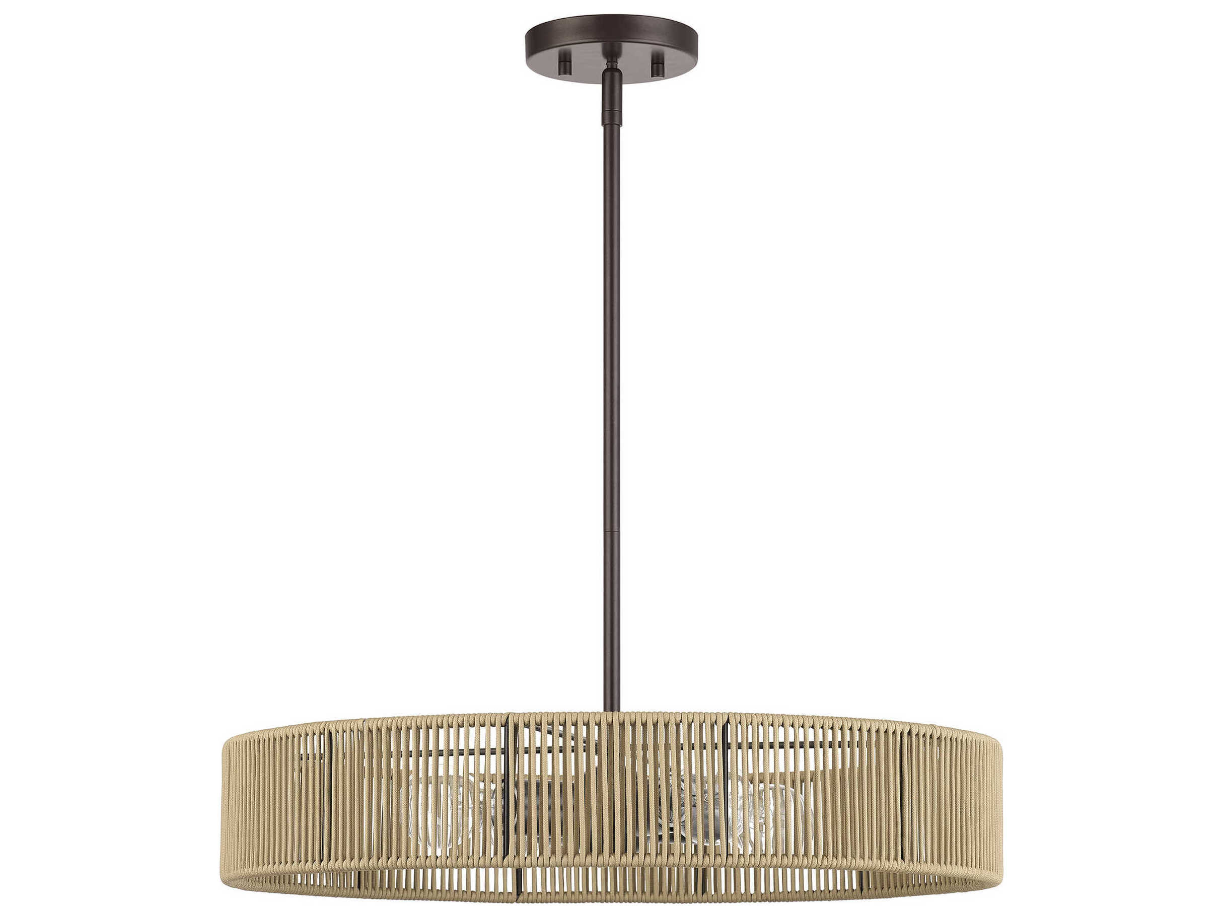 Livex Lighting Goldiemesh 4-Light English Bronze Drum Pendant