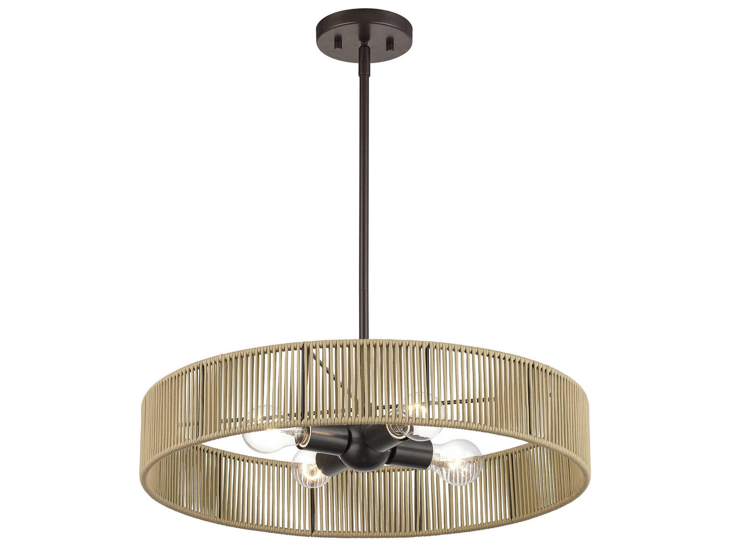 Livex Lighting Goldiemesh 4-Light English Bronze Drum Pendant