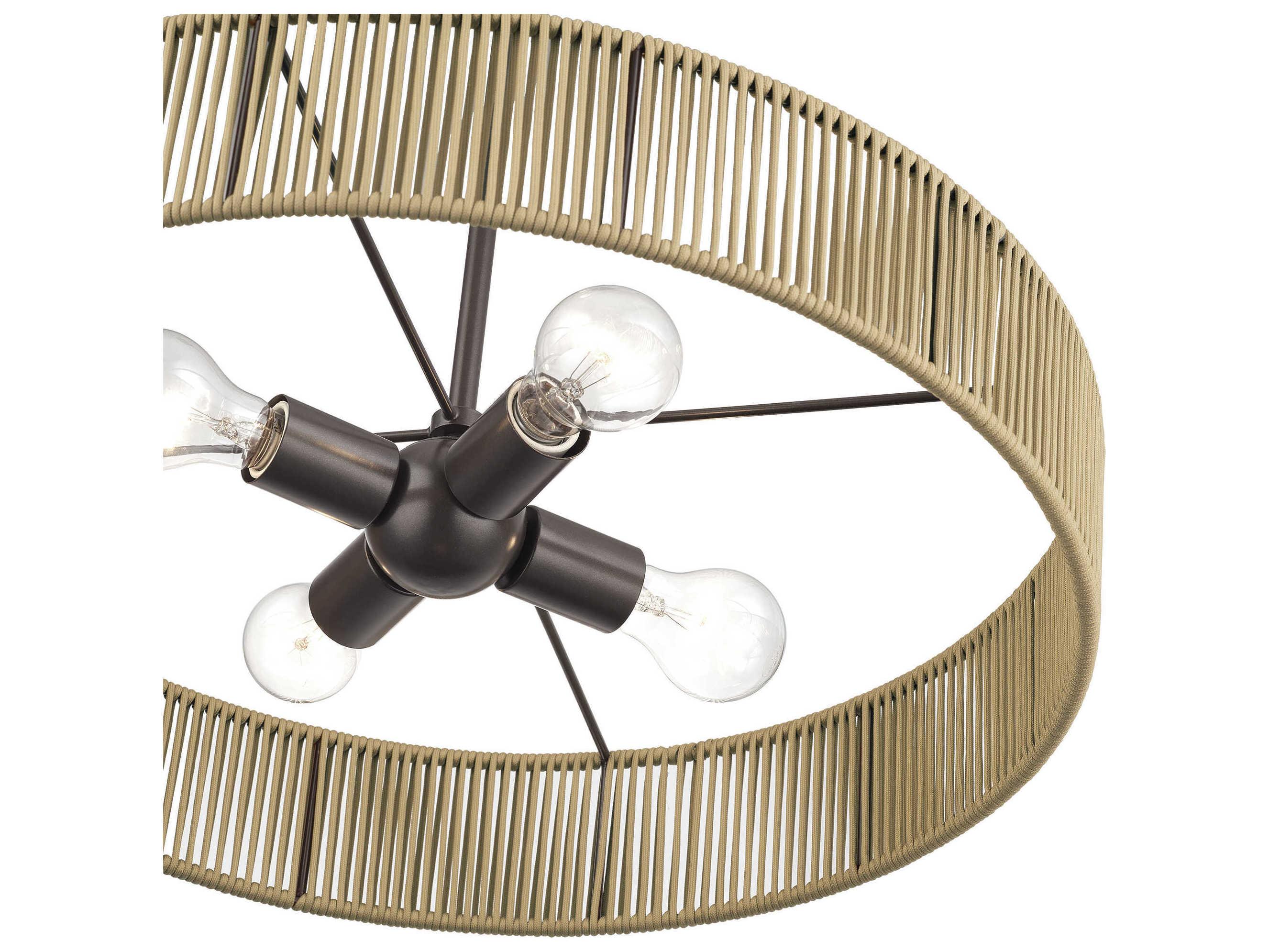 Livex Lighting Goldiemesh 4-Light English Bronze Drum Pendant