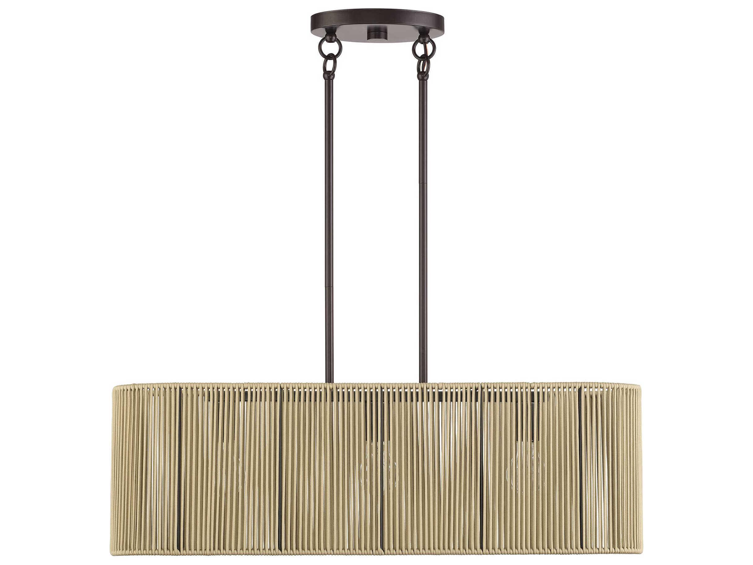 Livex Lighting Goldiemesh 3-Light English Bronze Drum Island Pendant