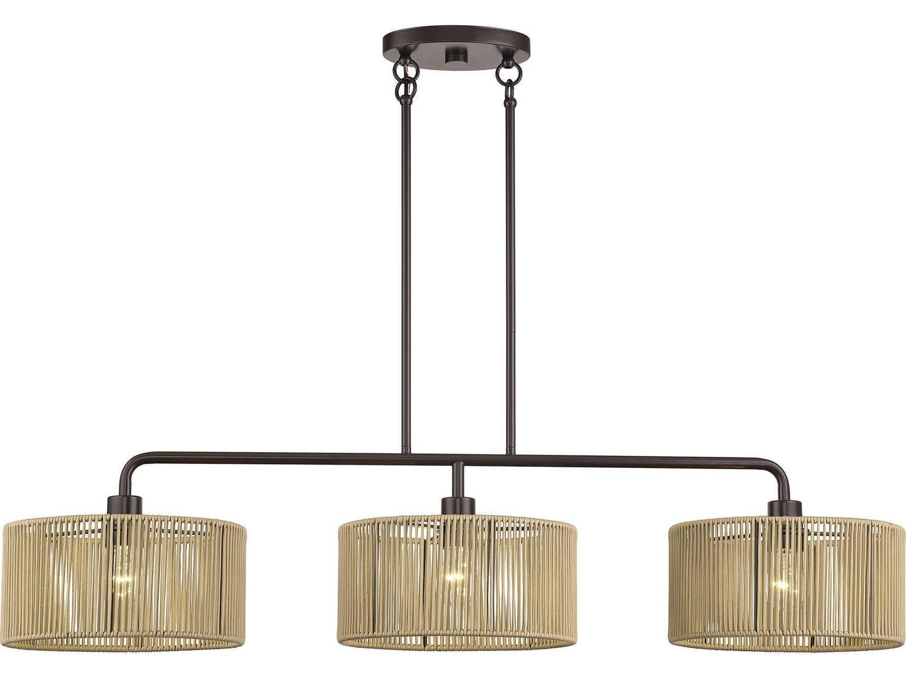 Livex Lighting Goldiemesh 3-Light English Bronze Drum Island Pendant