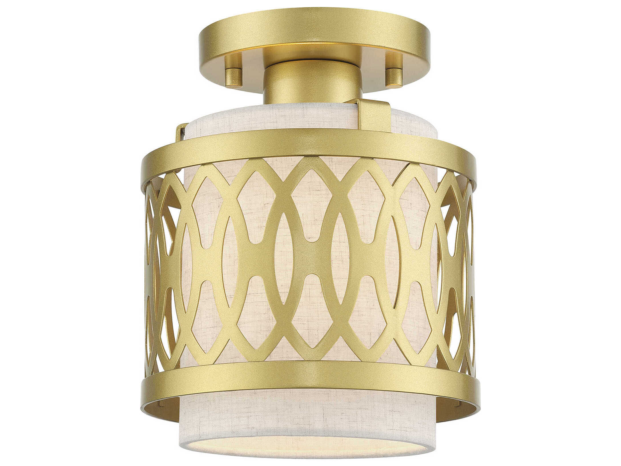 Livex Lighting Vistaview 1-Light Soft Gold Semi Flush Mount