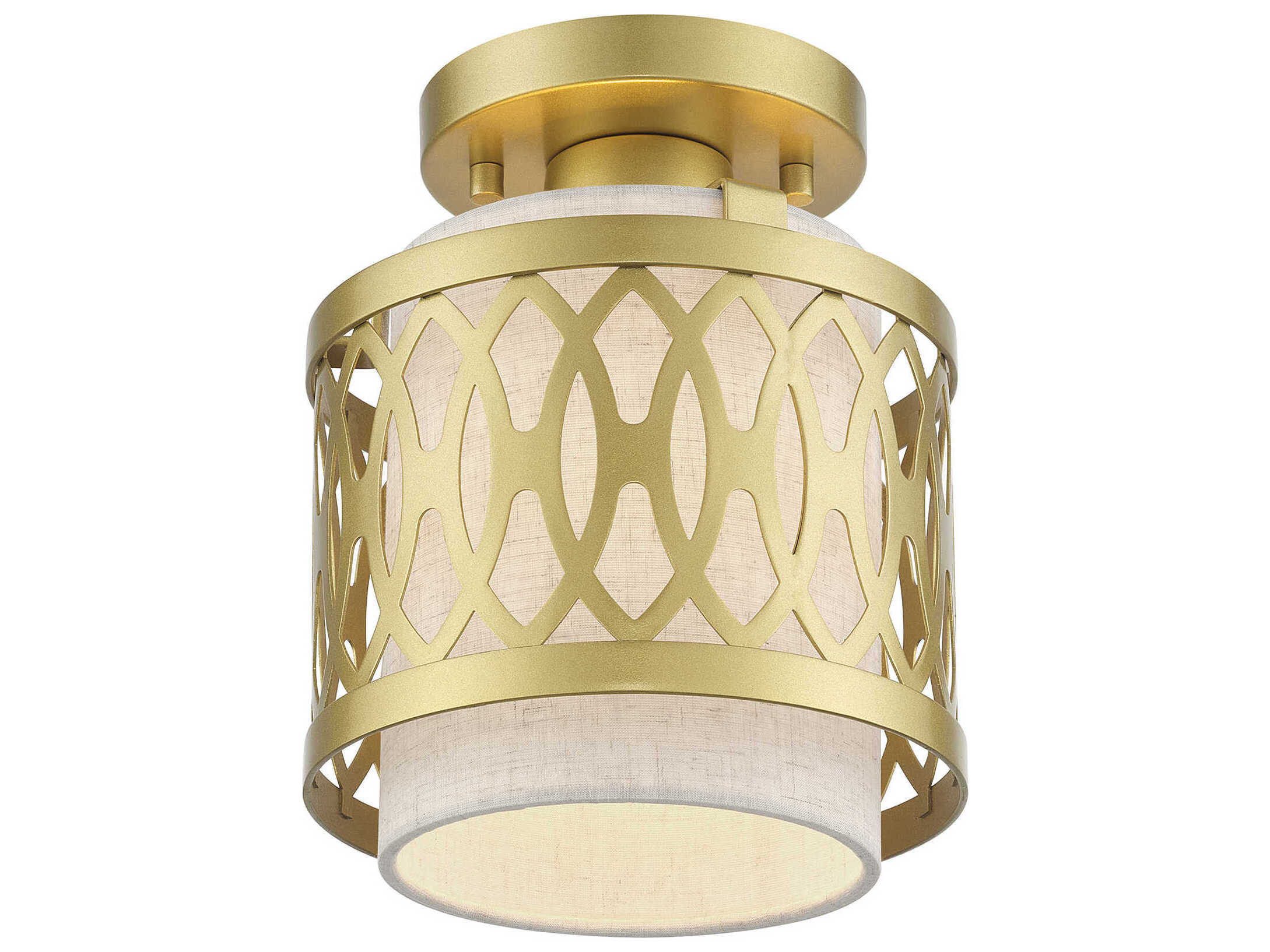 Livex Lighting Vistaview 1-Light Soft Gold Semi Flush Mount