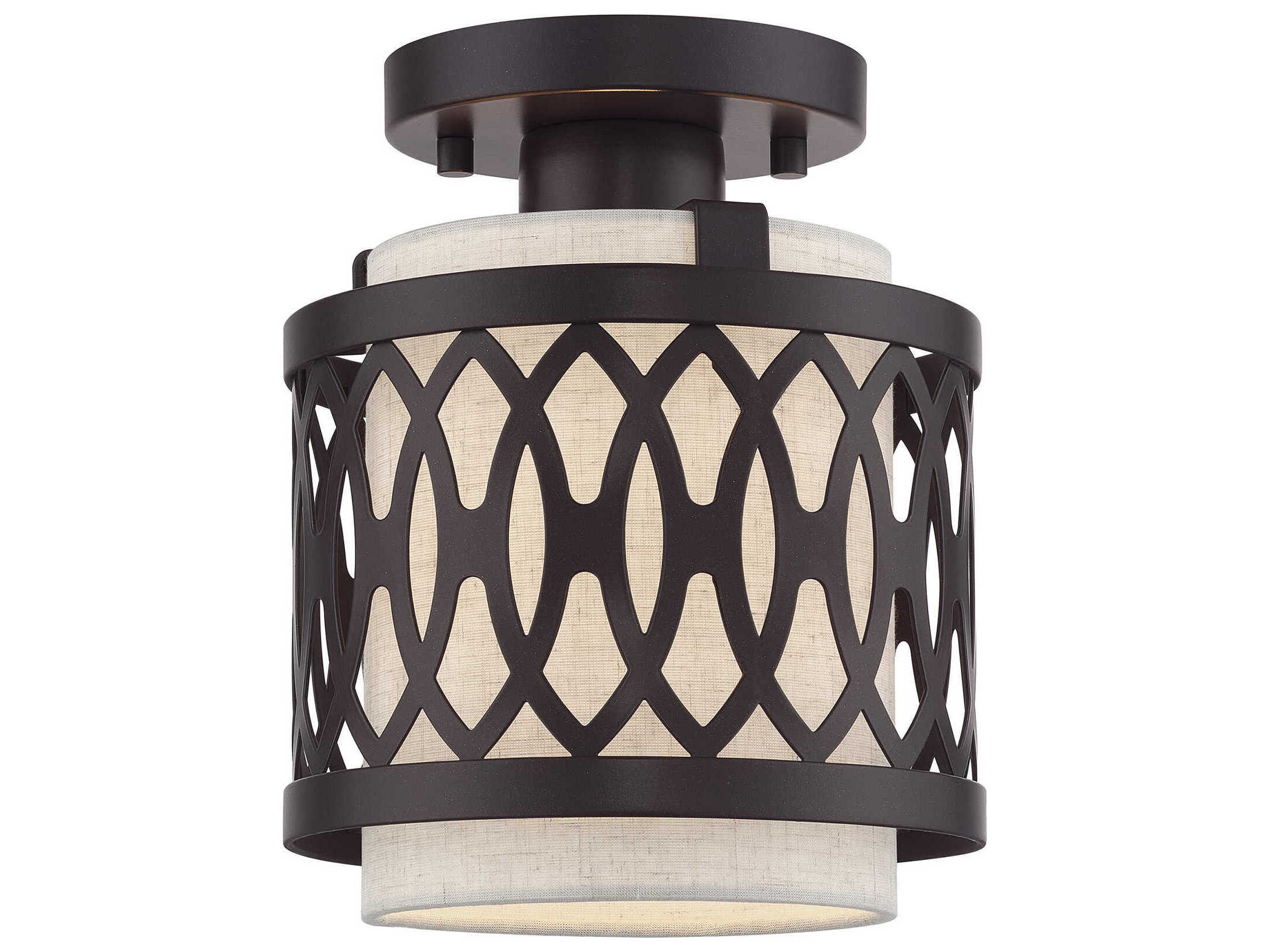 Livex Lighting Vistaview 1-Light English Bronze Semi Flush Mount