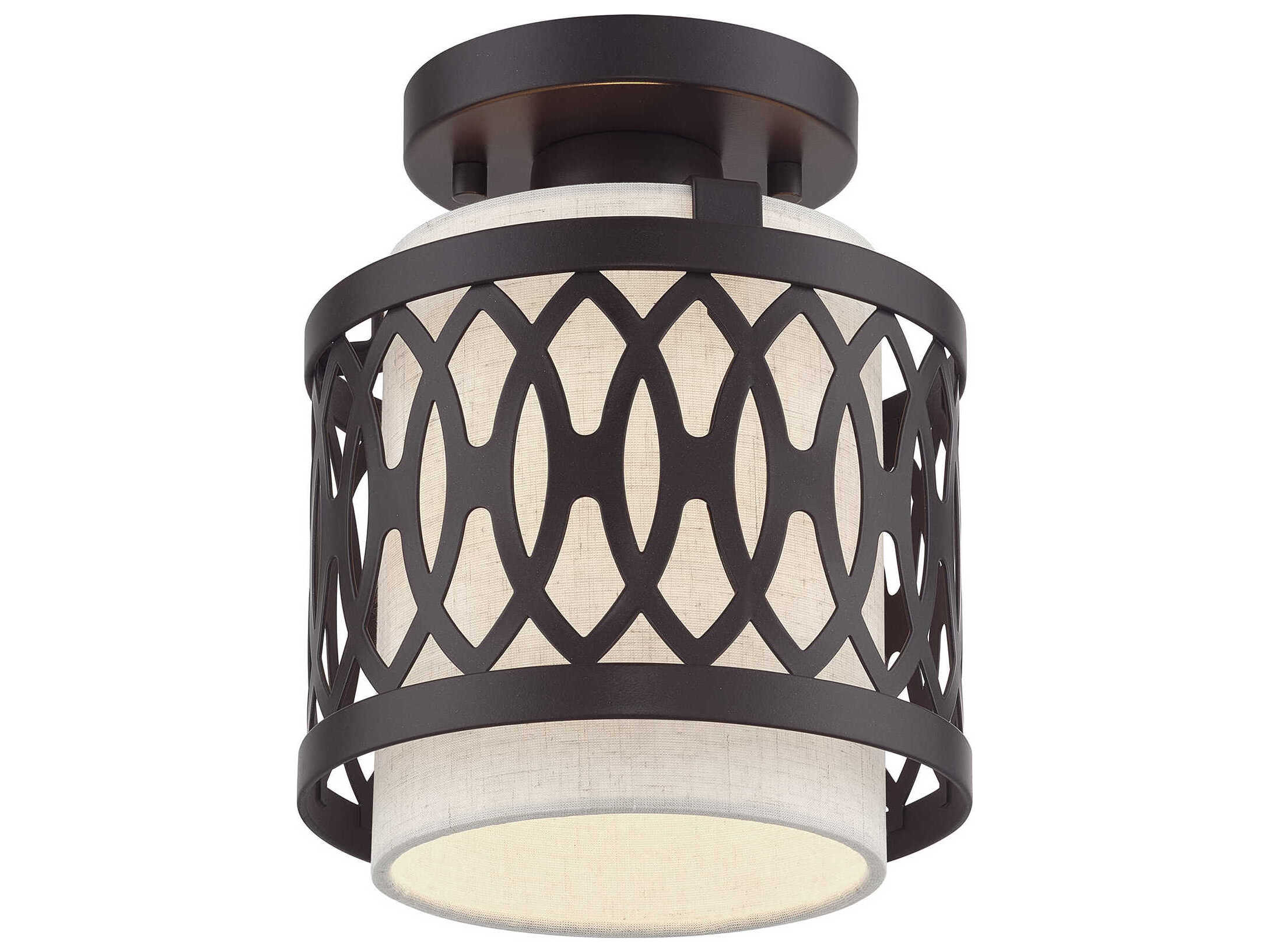 Livex Lighting Vistaview 1-Light English Bronze Semi Flush Mount