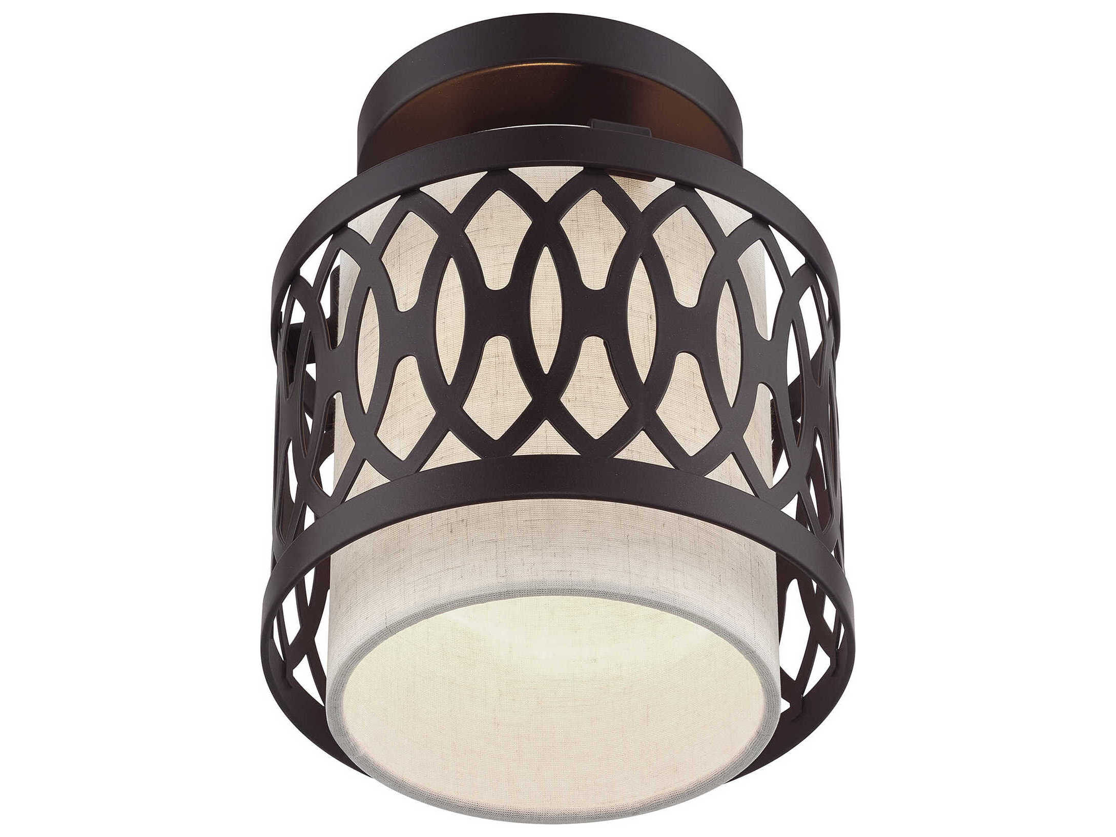 Livex Lighting Vistaview 1-Light English Bronze Semi Flush Mount