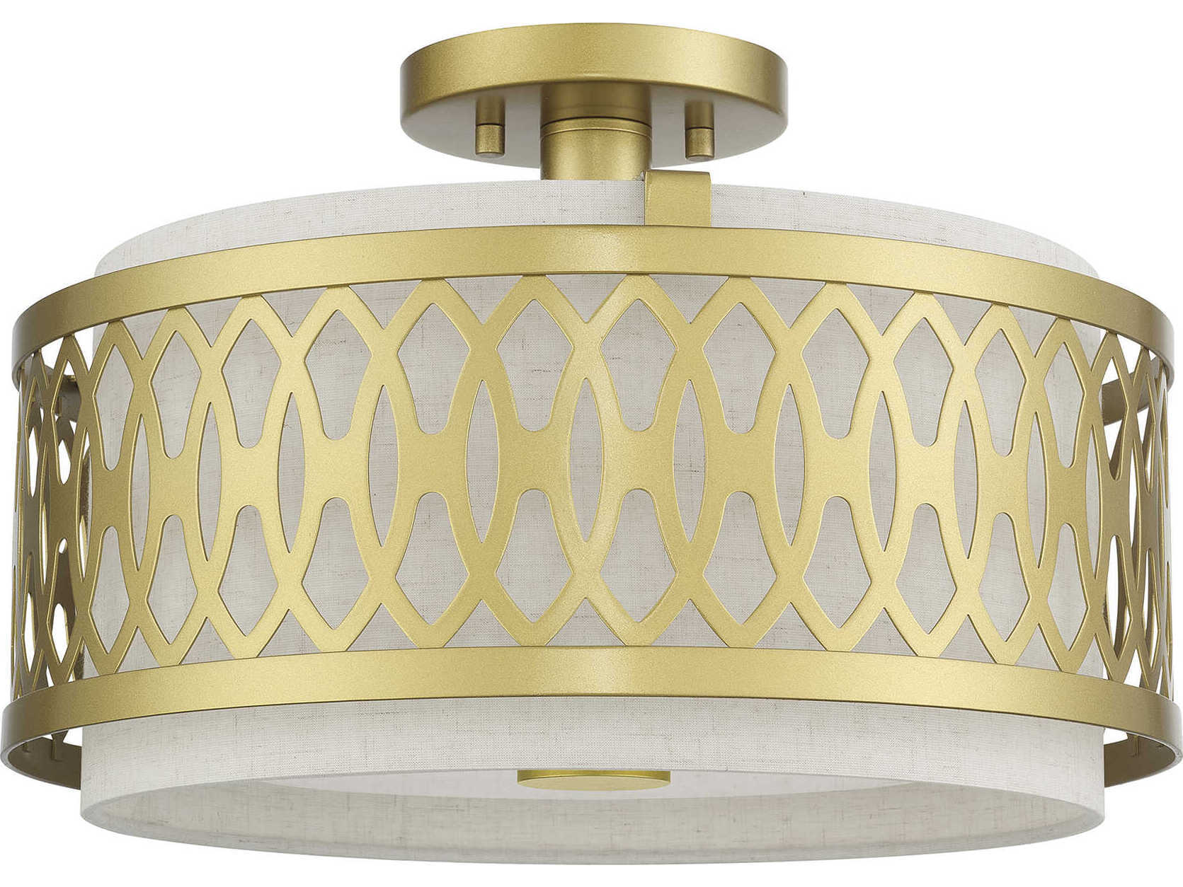 Livex Lighting Vistaview 3-Light Soft Gold Semi Flush Mount