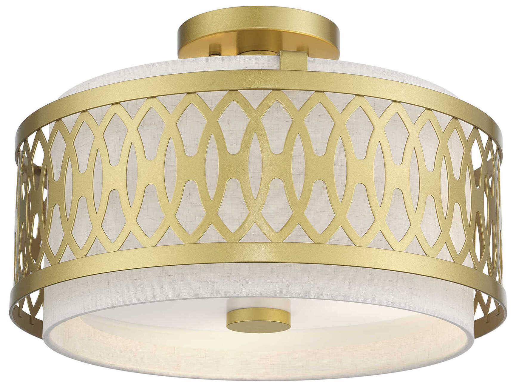 Livex Lighting Vistaview 3-Light Soft Gold Semi Flush Mount