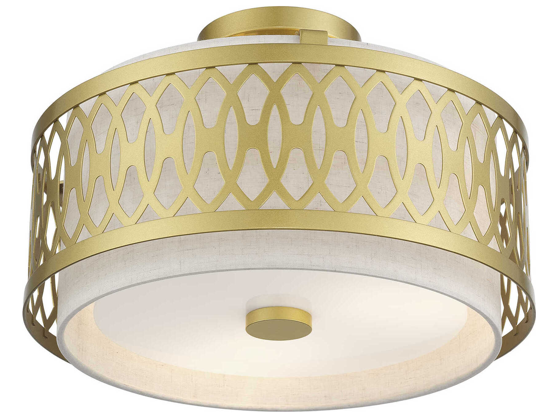 Livex Lighting Vistaview 3-Light Soft Gold Semi Flush Mount