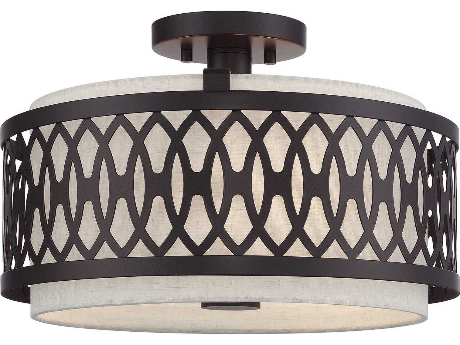 Livex Lighting Vistaview 3-Light English Bronze Semi Flush Mount