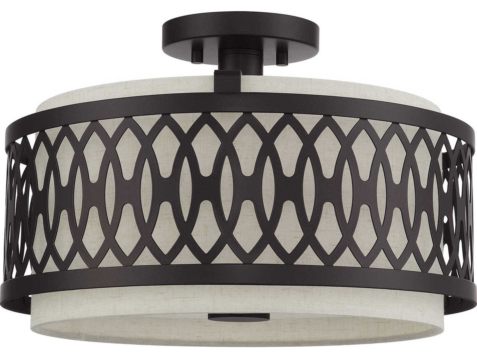 Livex Lighting Vistaview 3-Light English Bronze Semi Flush Mount