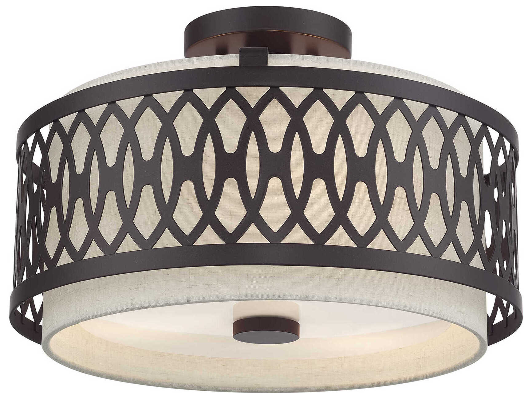 Livex Lighting Vistaview 3-Light English Bronze Semi Flush Mount