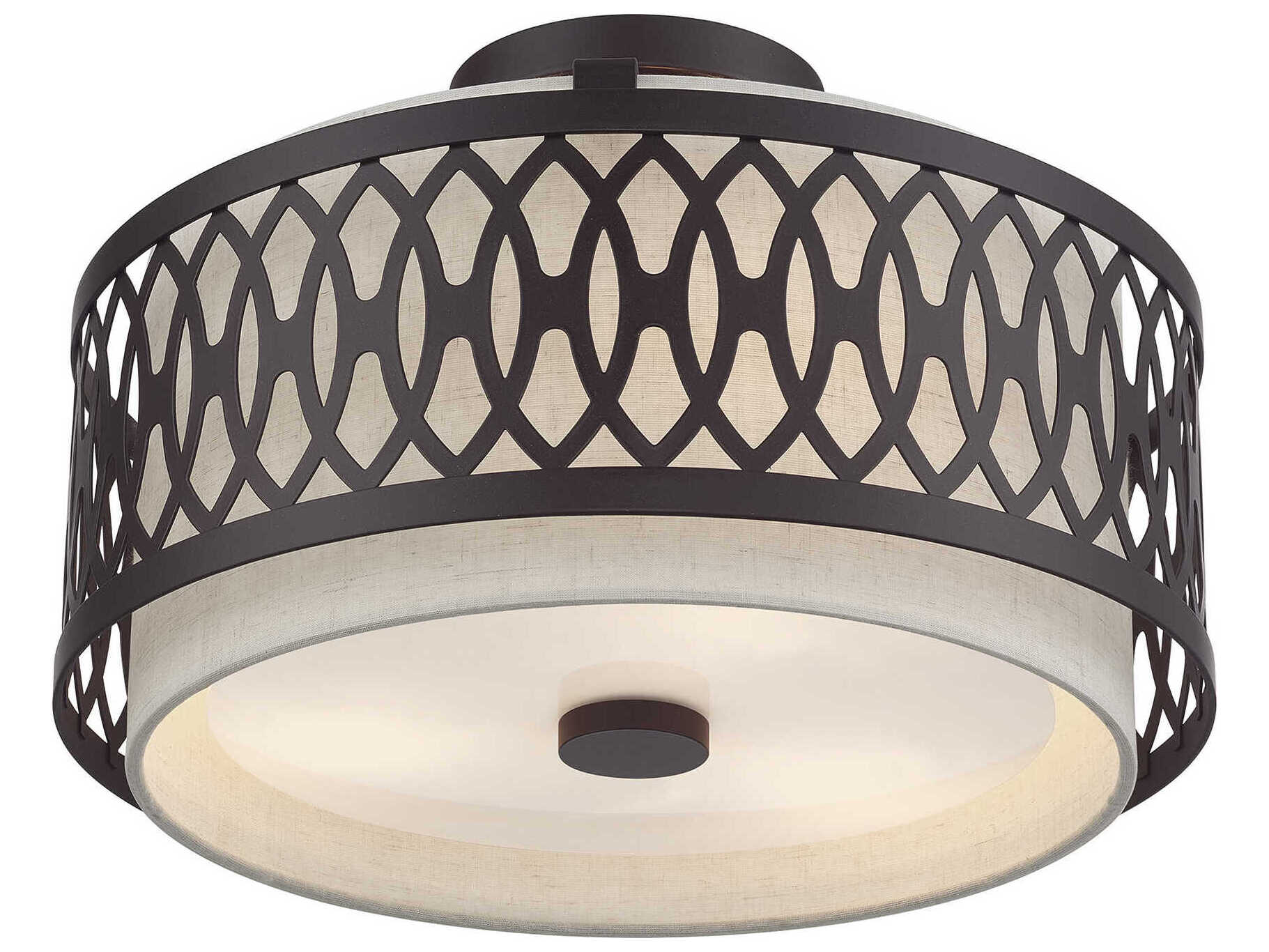 Livex Lighting Vistaview 3-Light English Bronze Semi Flush Mount