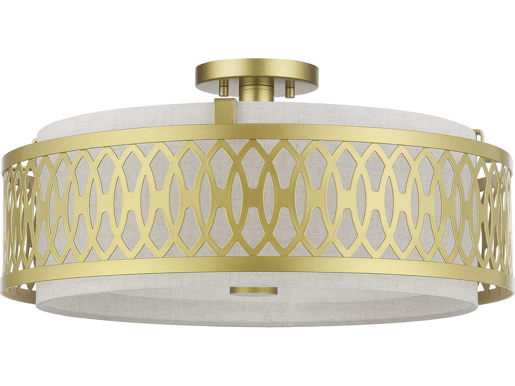 Livex Lighting Vistaview 4-Light Soft Gold Semi Flush Mount