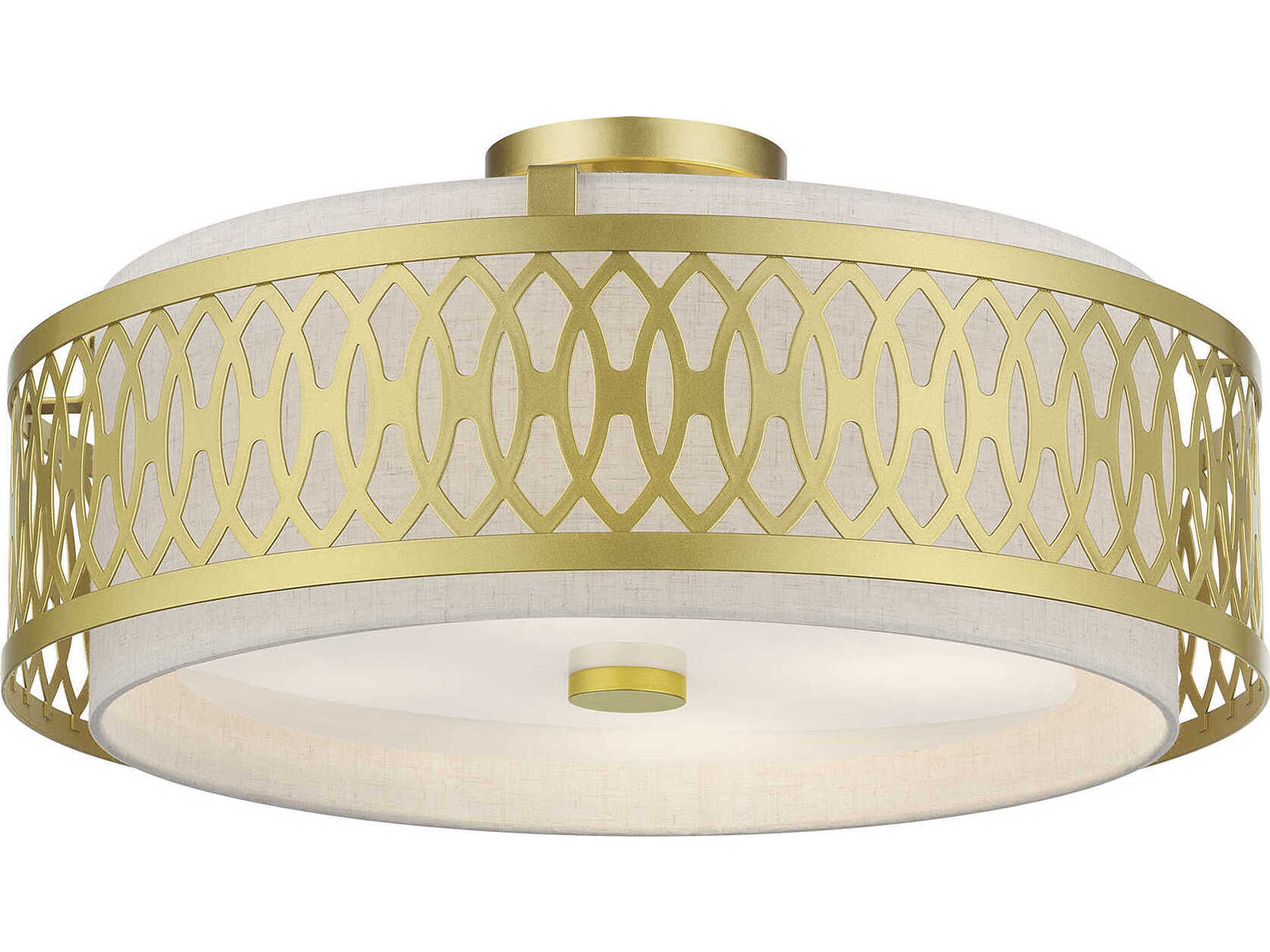 Livex Lighting Vistaview 4-Light Soft Gold Semi Flush Mount