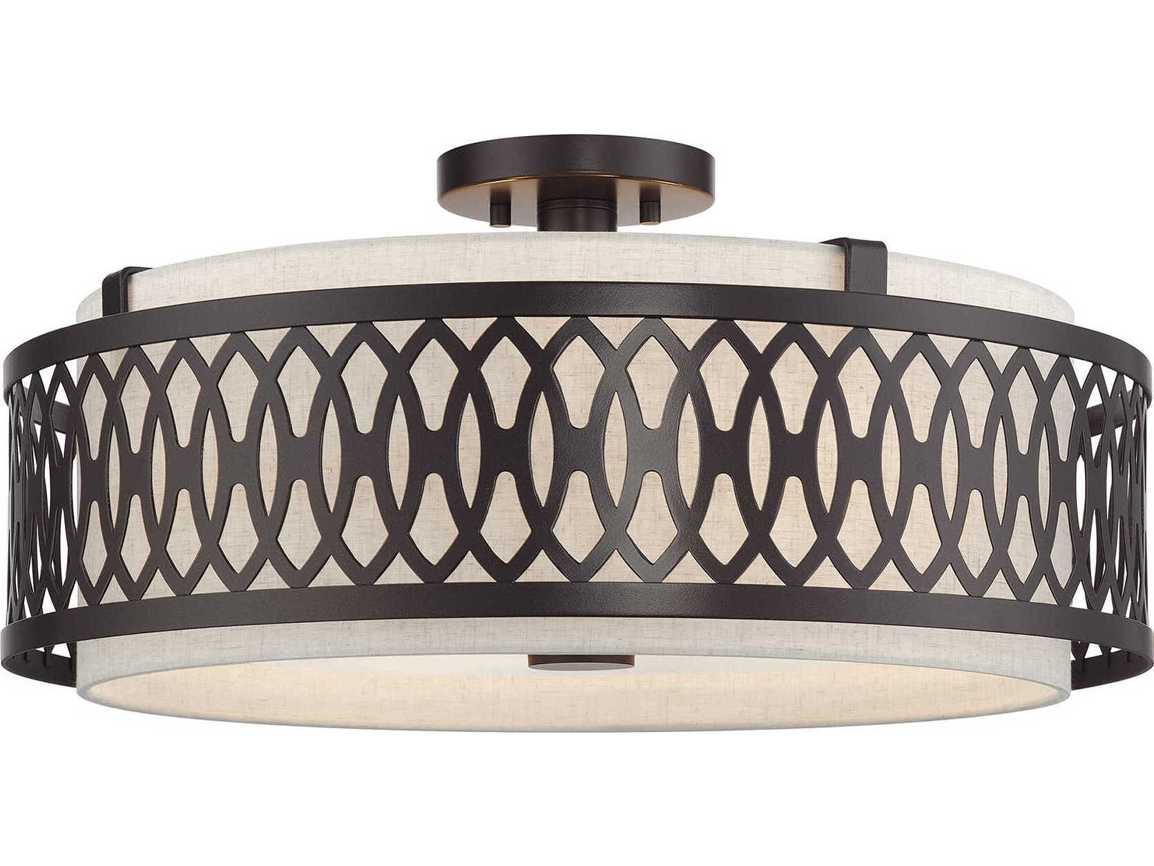 Livex Lighting Vistaview 4-Light English Bronze Semi Flush Mount