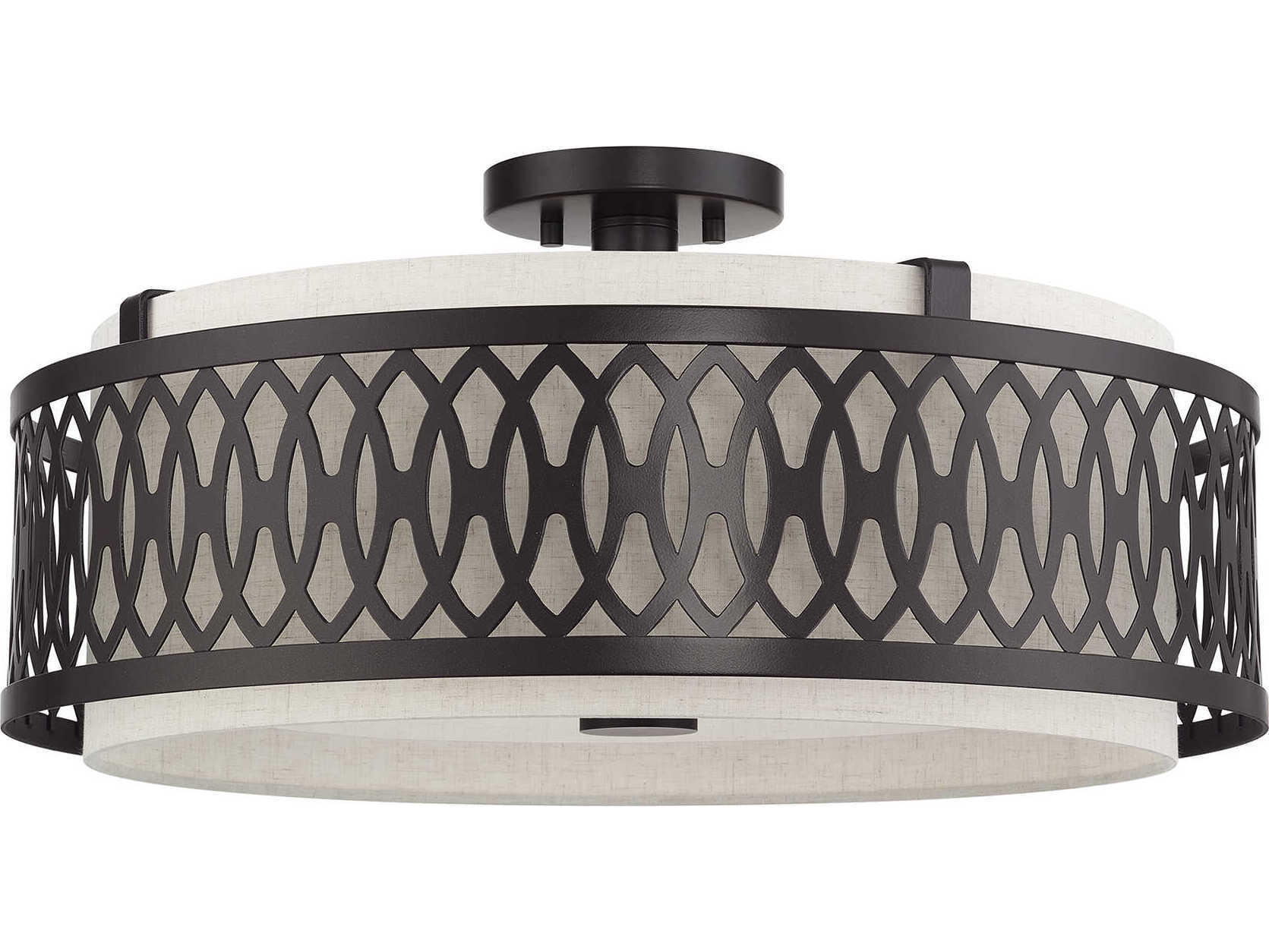 Livex Lighting Vistaview 4-Light English Bronze Semi Flush Mount