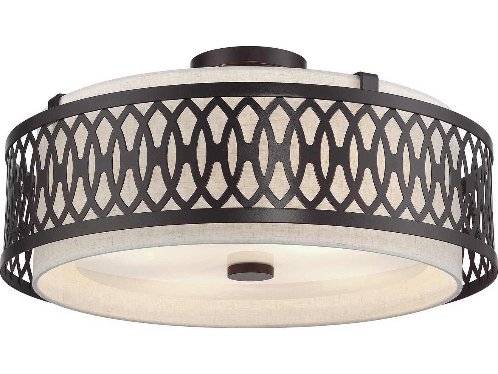 Livex Lighting Vistaview 4-Light English Bronze Semi Flush Mount