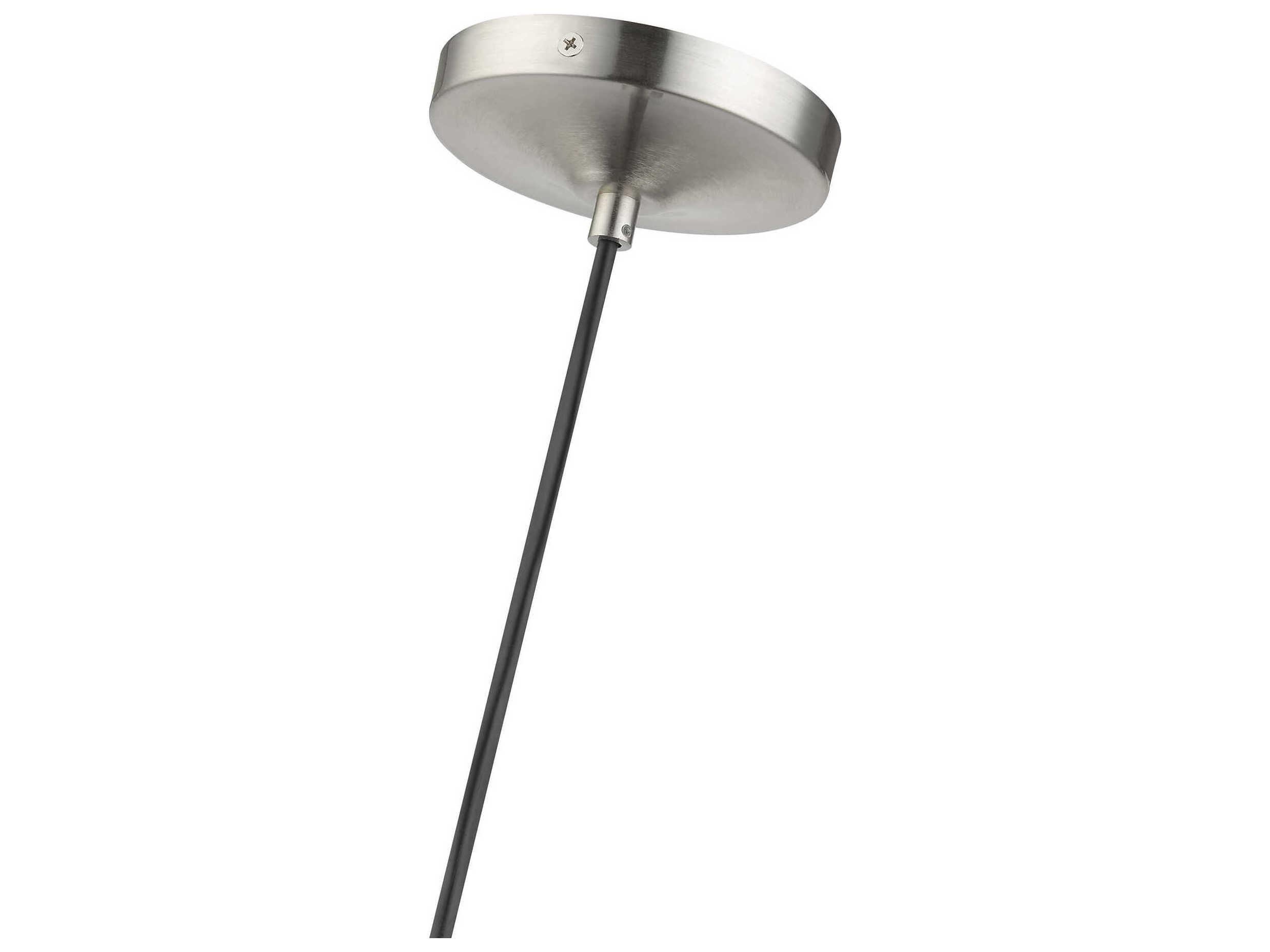 Livex Lighting Glendon 1-Light Brushed Nickel Polished Chrome Glass Dome Mini Pendant
