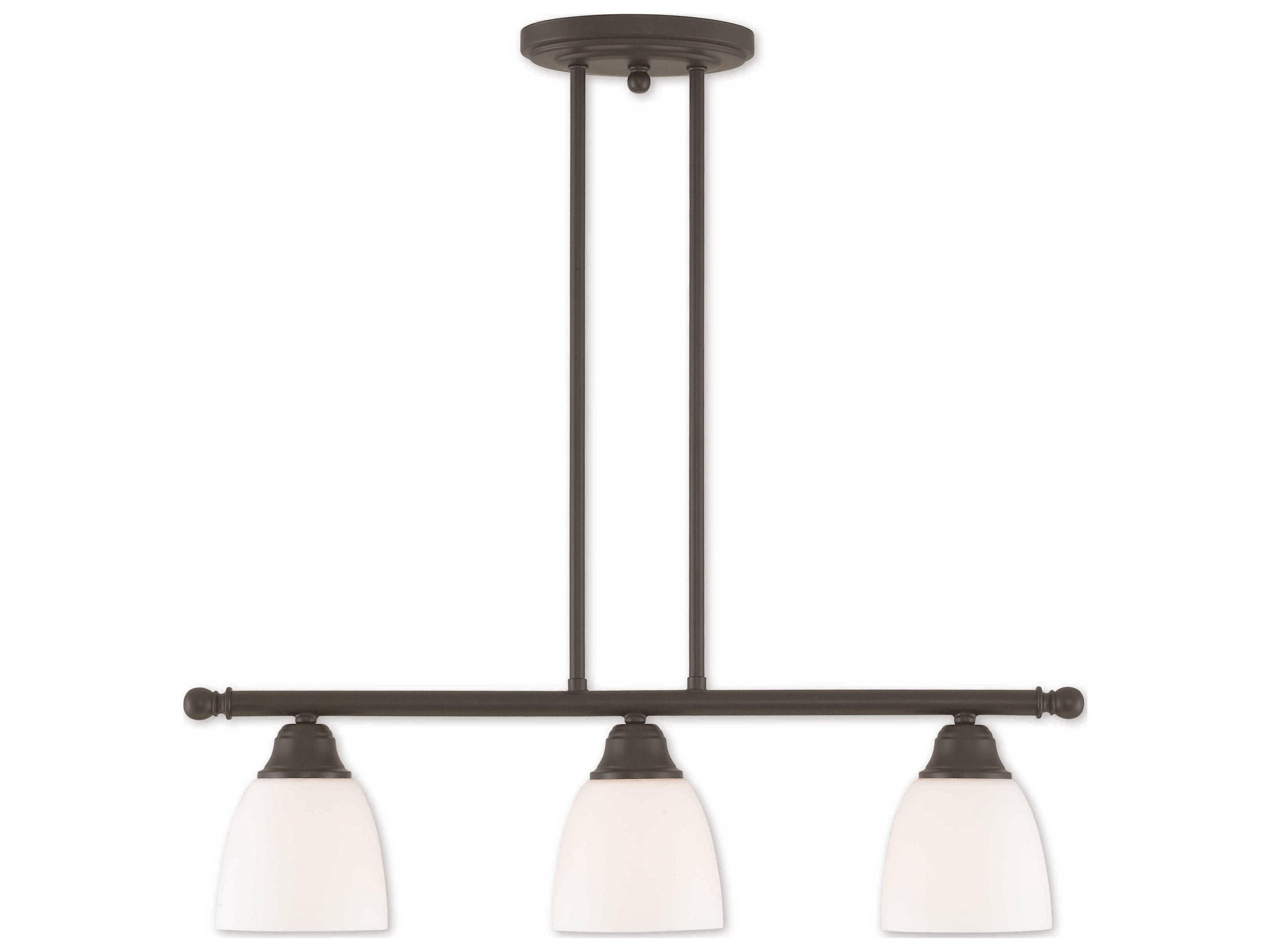 Livex Lighting Somerville 3-Light Bronze Glass Bell Island Pendant