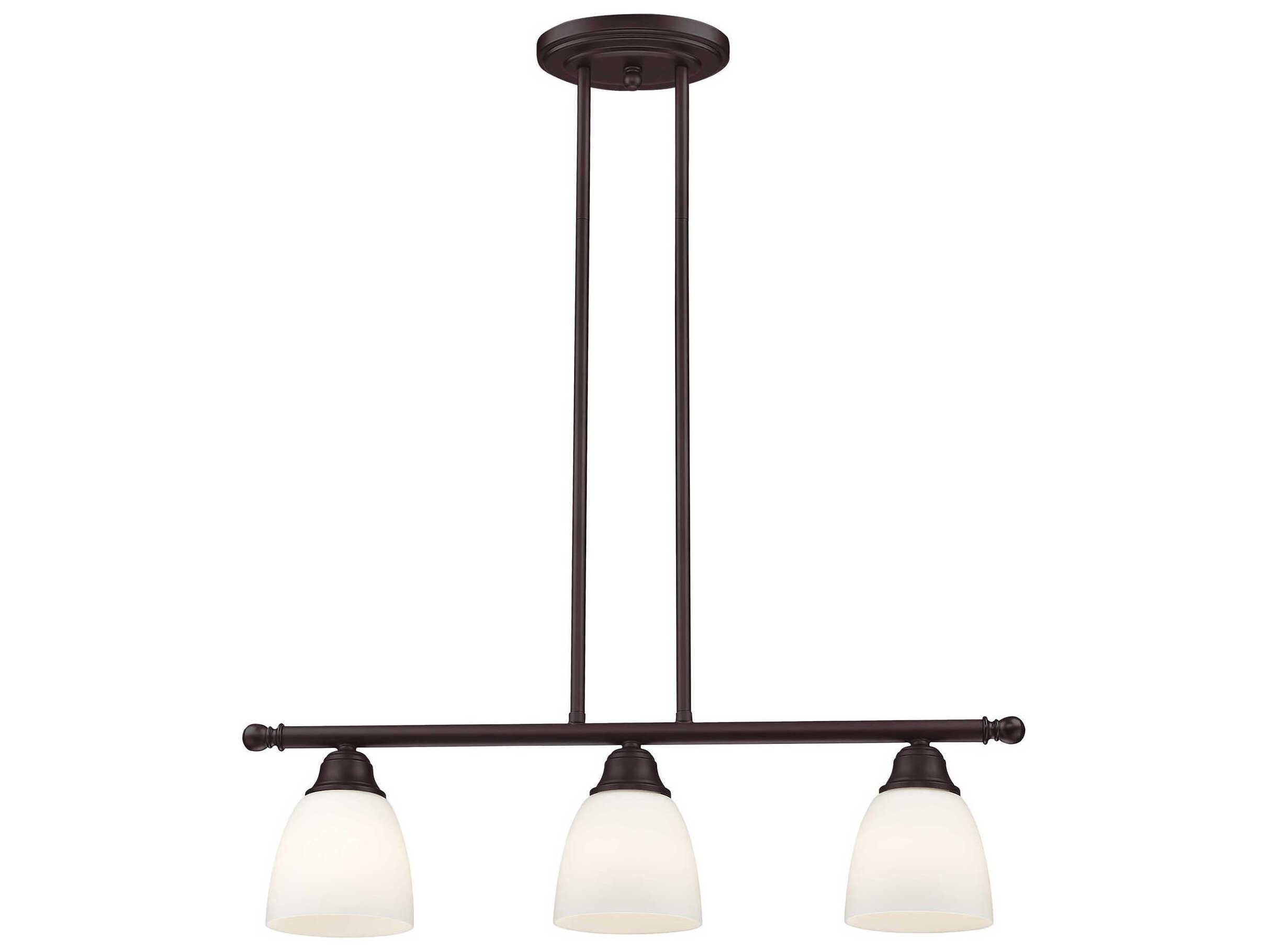 Livex Lighting Somerville 3-Light Bronze Glass Bell Island Pendant