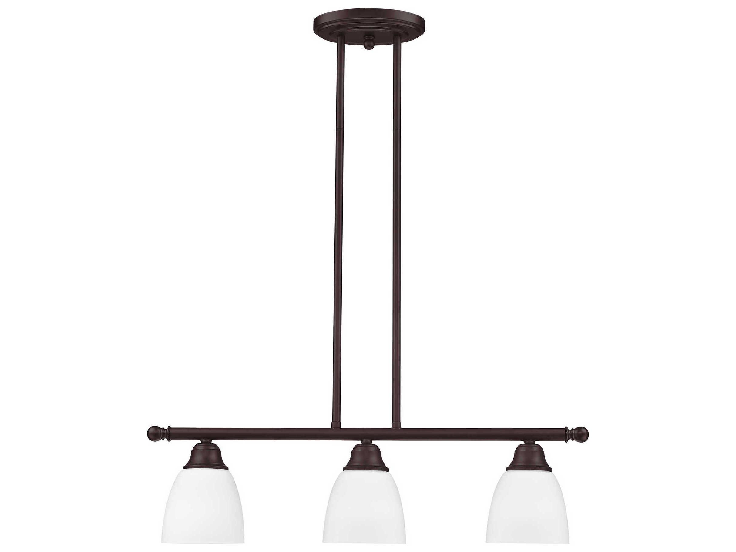Livex Lighting Somerville 3-Light Bronze Glass Bell Island Pendant