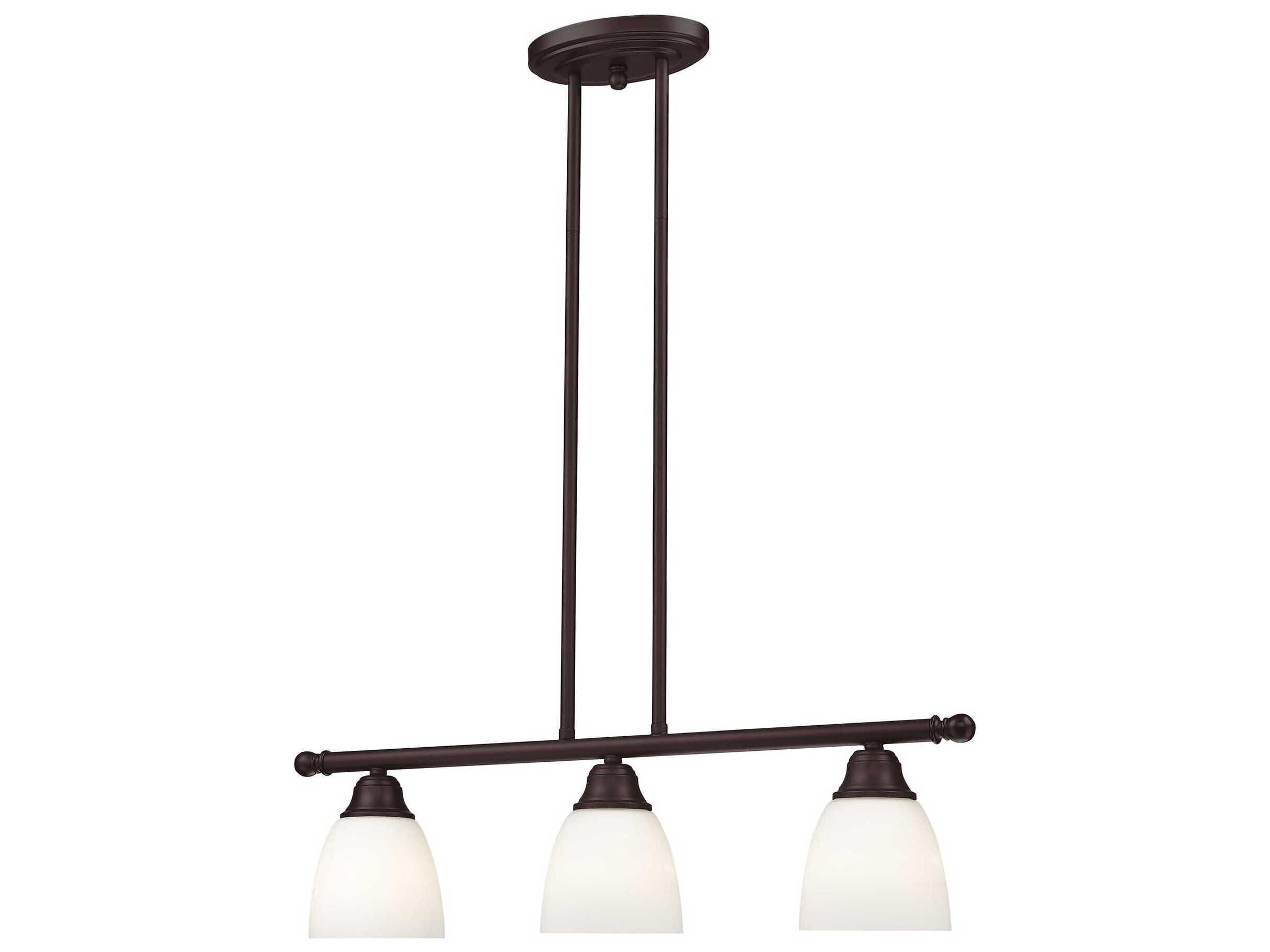Livex Lighting Somerville 3-Light Bronze Glass Bell Island Pendant