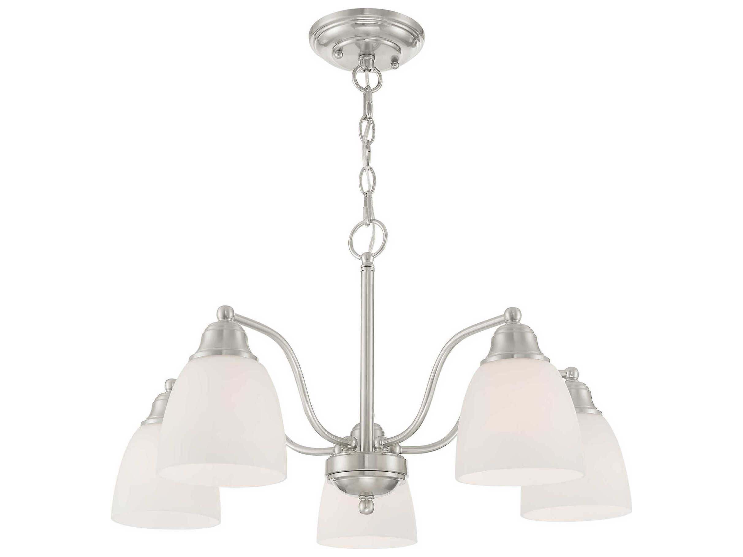 Livex Lighting Somerville 5-Light Brushed Nickel Glass Bell Chandelier