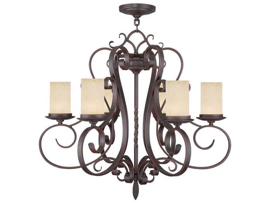 Livex Lighting Millburn Manor 6-Light Imperial Bronze Glass Cylinder Chandelier